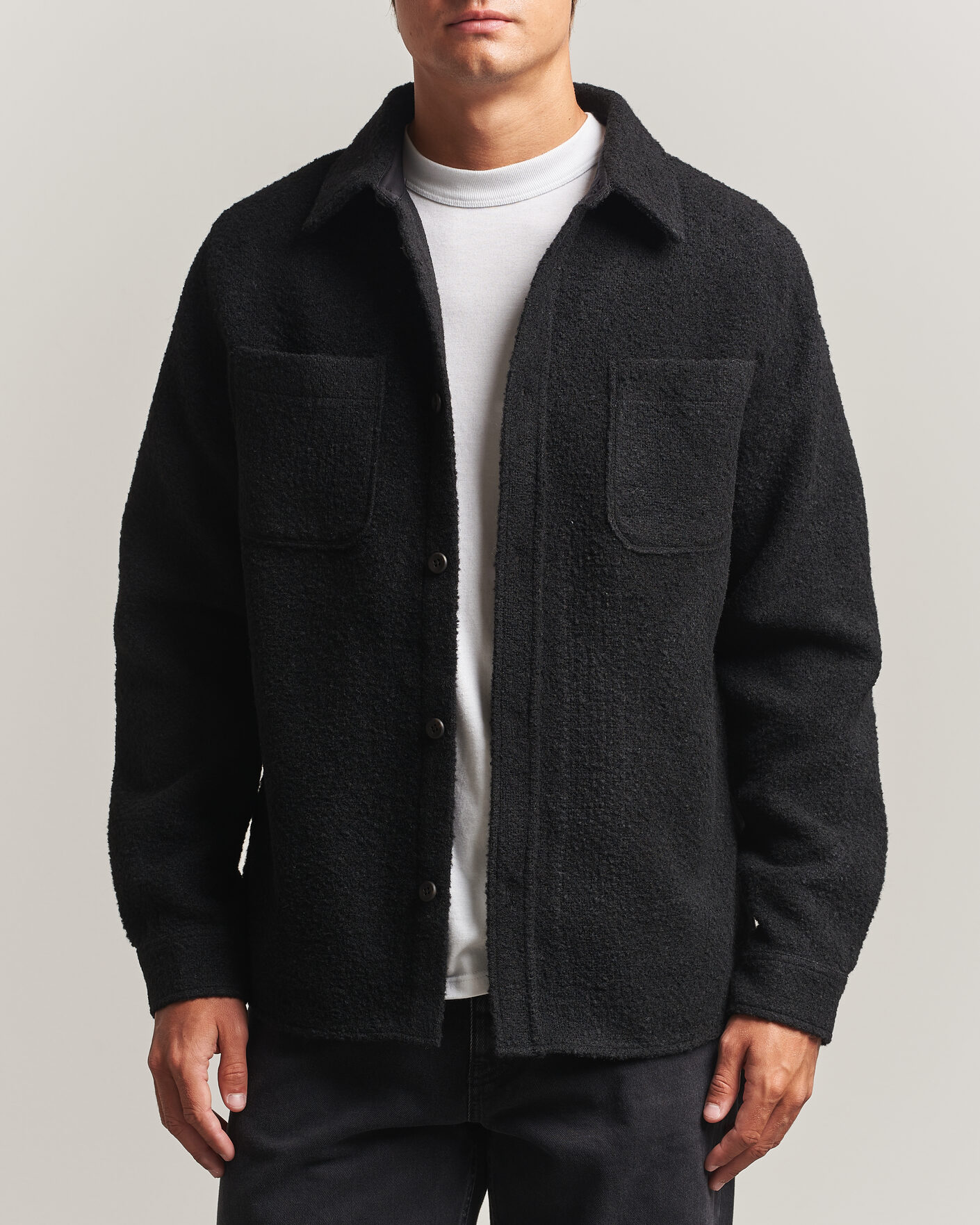 Herren | Hemden | LES DEUX | Boucle Overshirt Black
