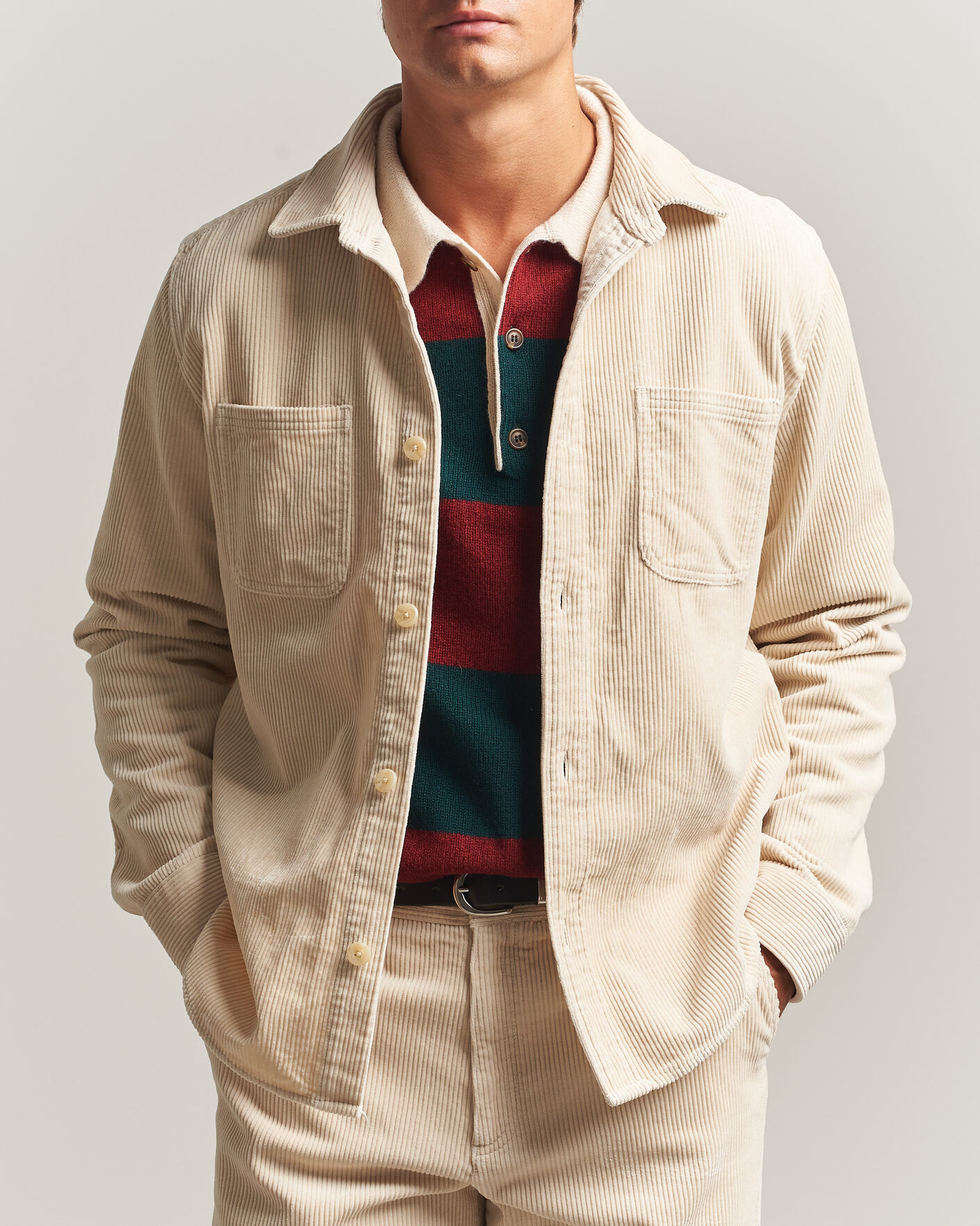 Herren | Hemden | LES DEUX | Corduroy Overshirt Ivory