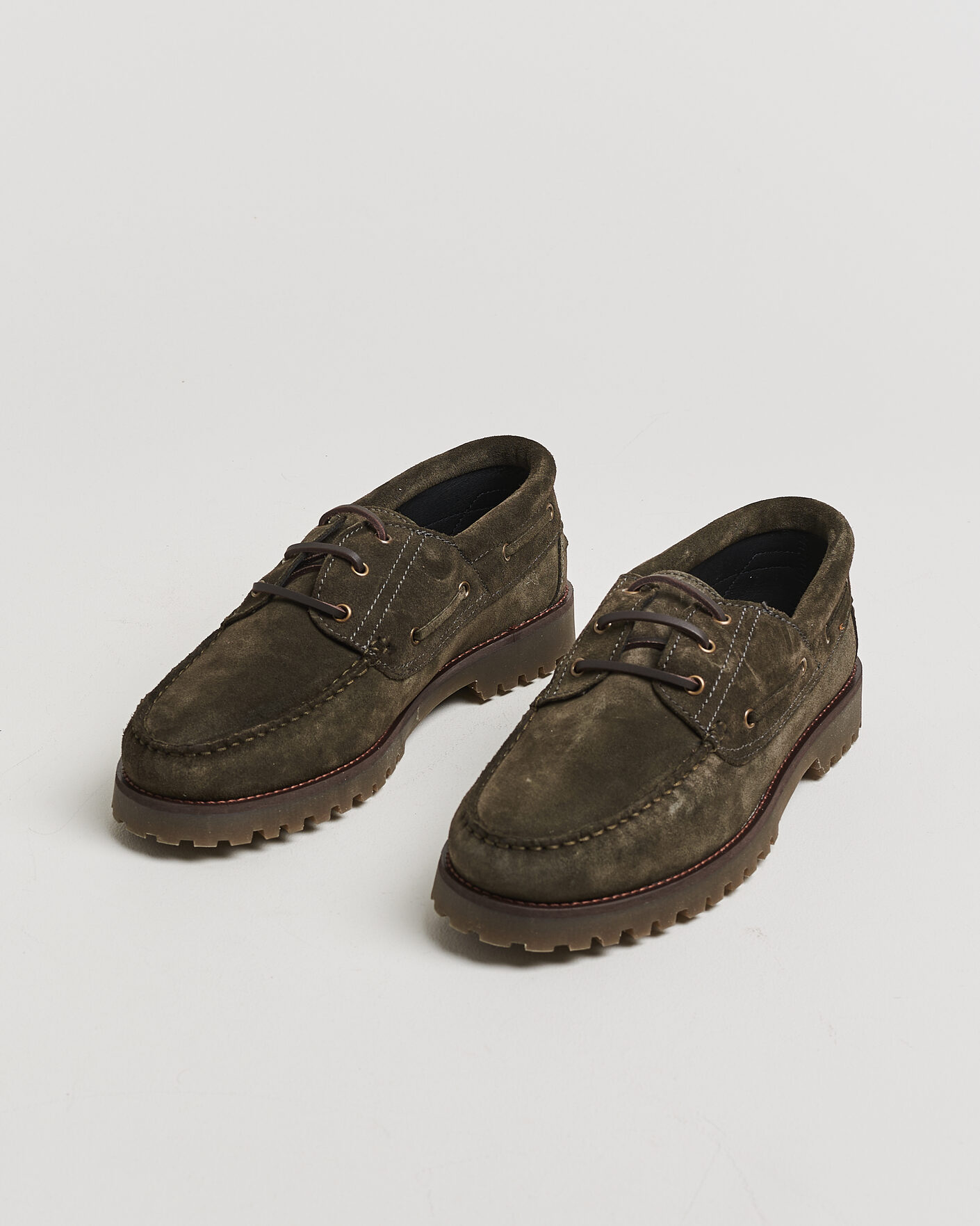 Herren | Loafer | LES DEUX | Suede Boatshoe Rosin Green
