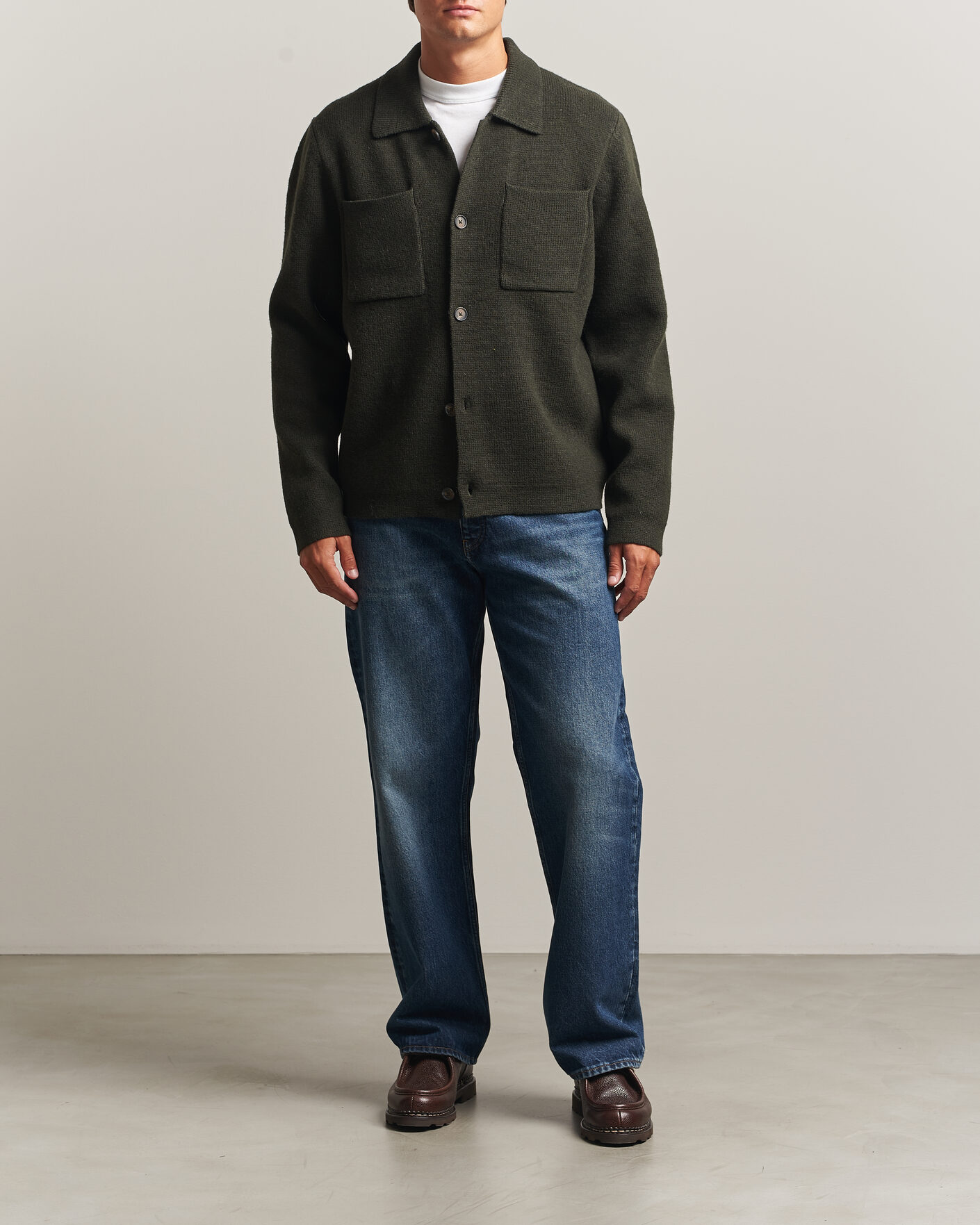 Herren | Pullover | LES DEUX | Milano Knit Overshirt Rosin Green