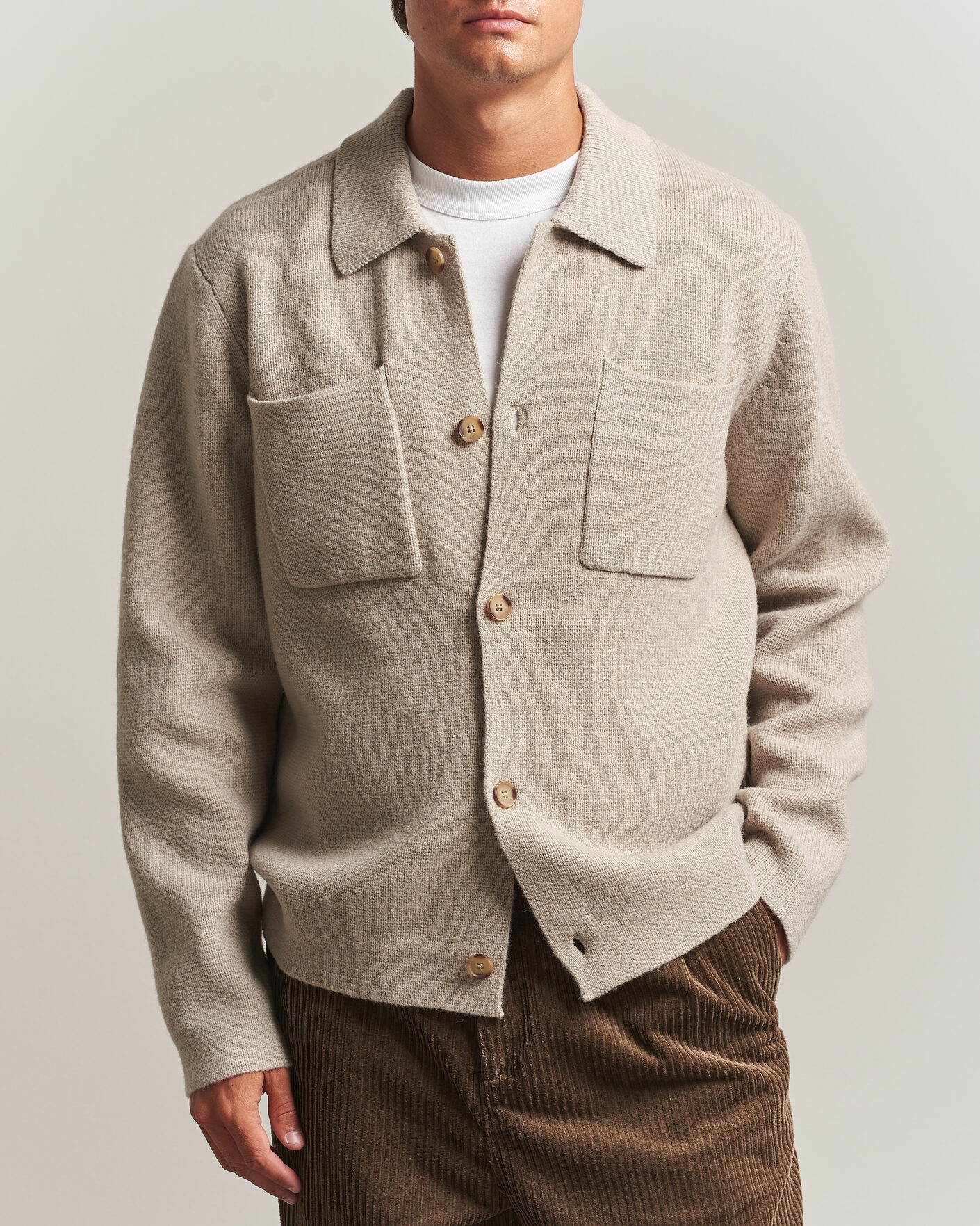 Herren | Pullover | LES DEUX | Milano Knit Overshirt Light Sand