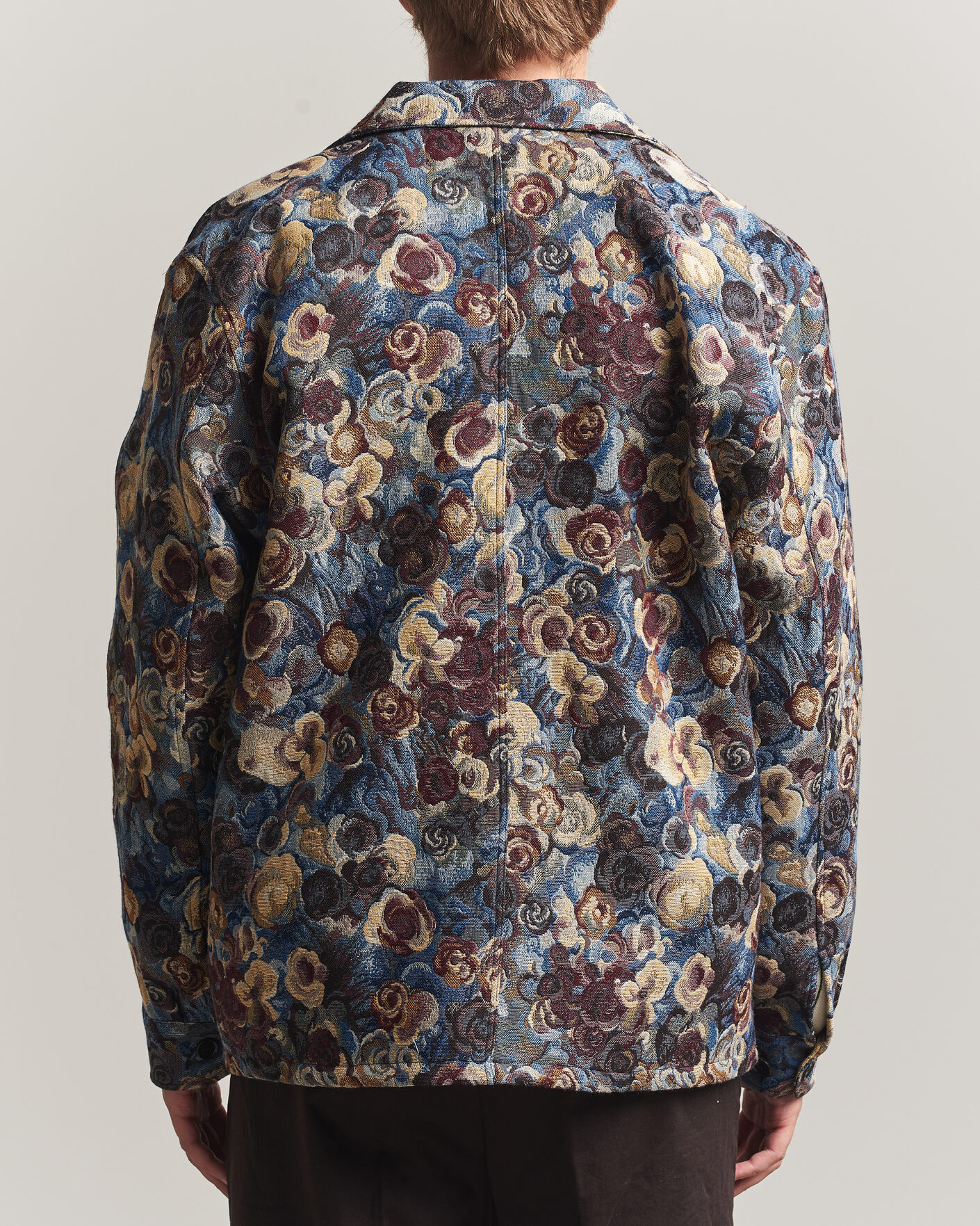 Herren | Hemden | LES DEUX | Flower Jaquard Overshirt Blue Multi