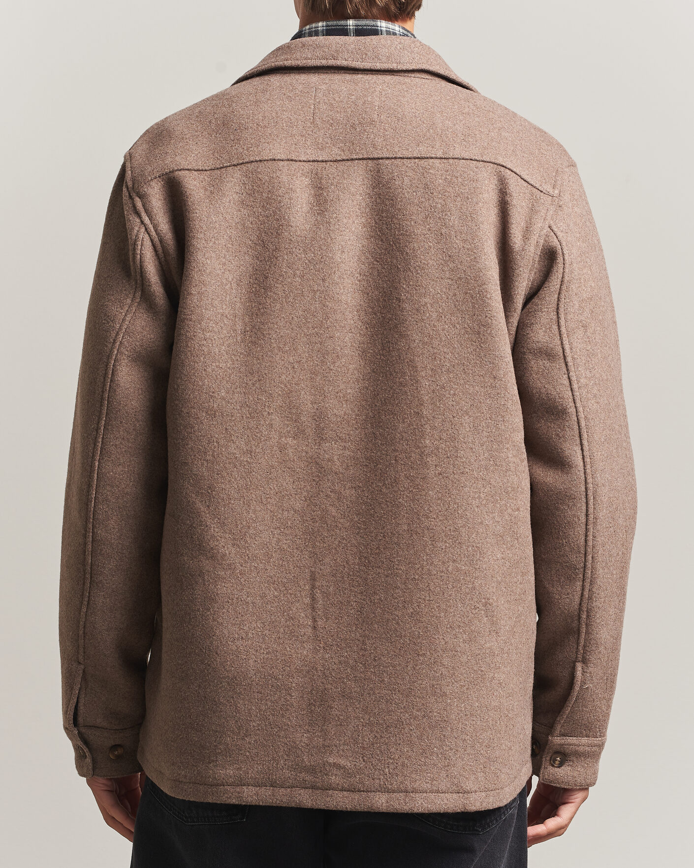 Herren | Hemden | LES DEUX | Wool Overshirt Dark Sand Melange