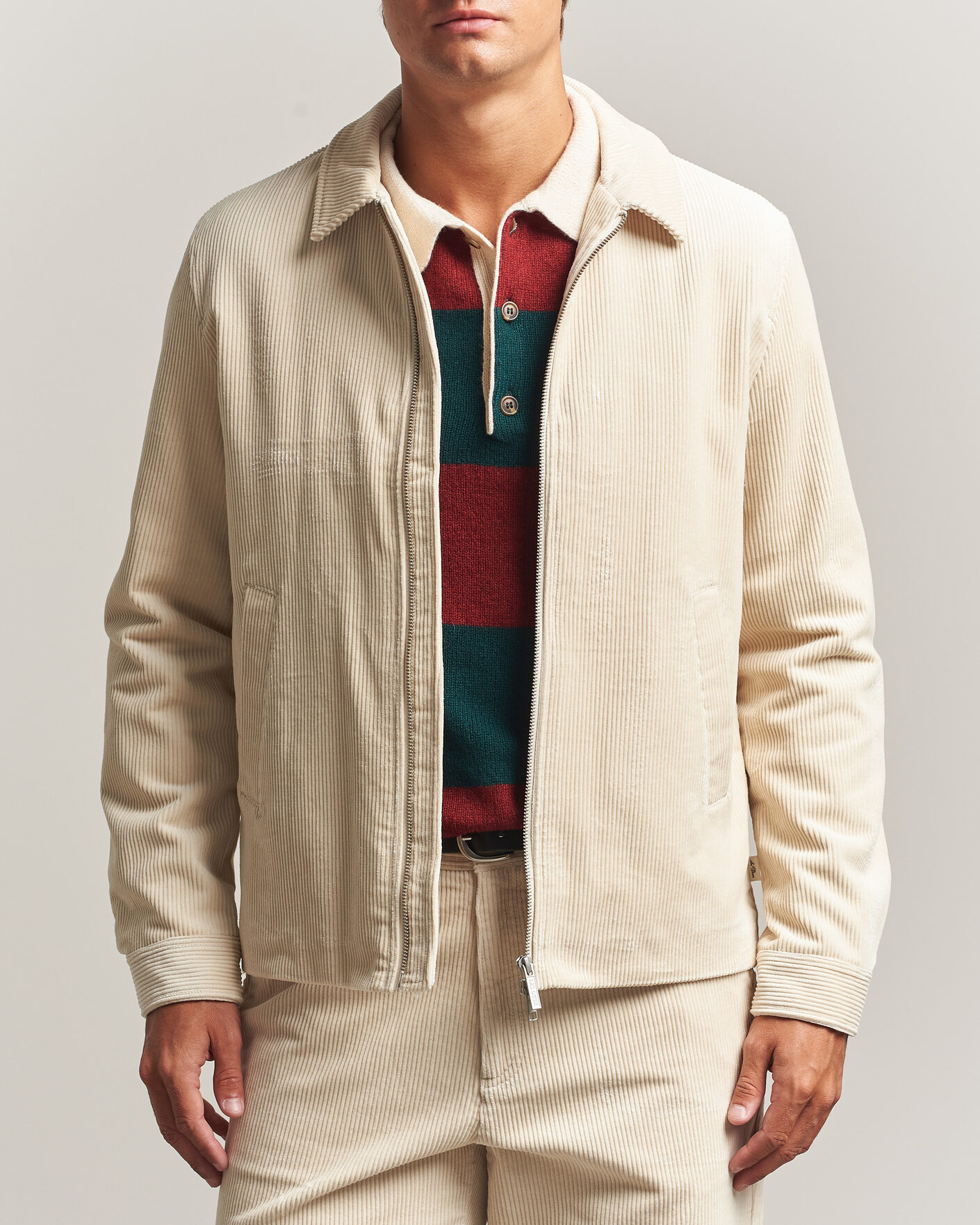 Herren | Jacken | LES DEUX | Corduroy Zipper Coach Jacket Ivory