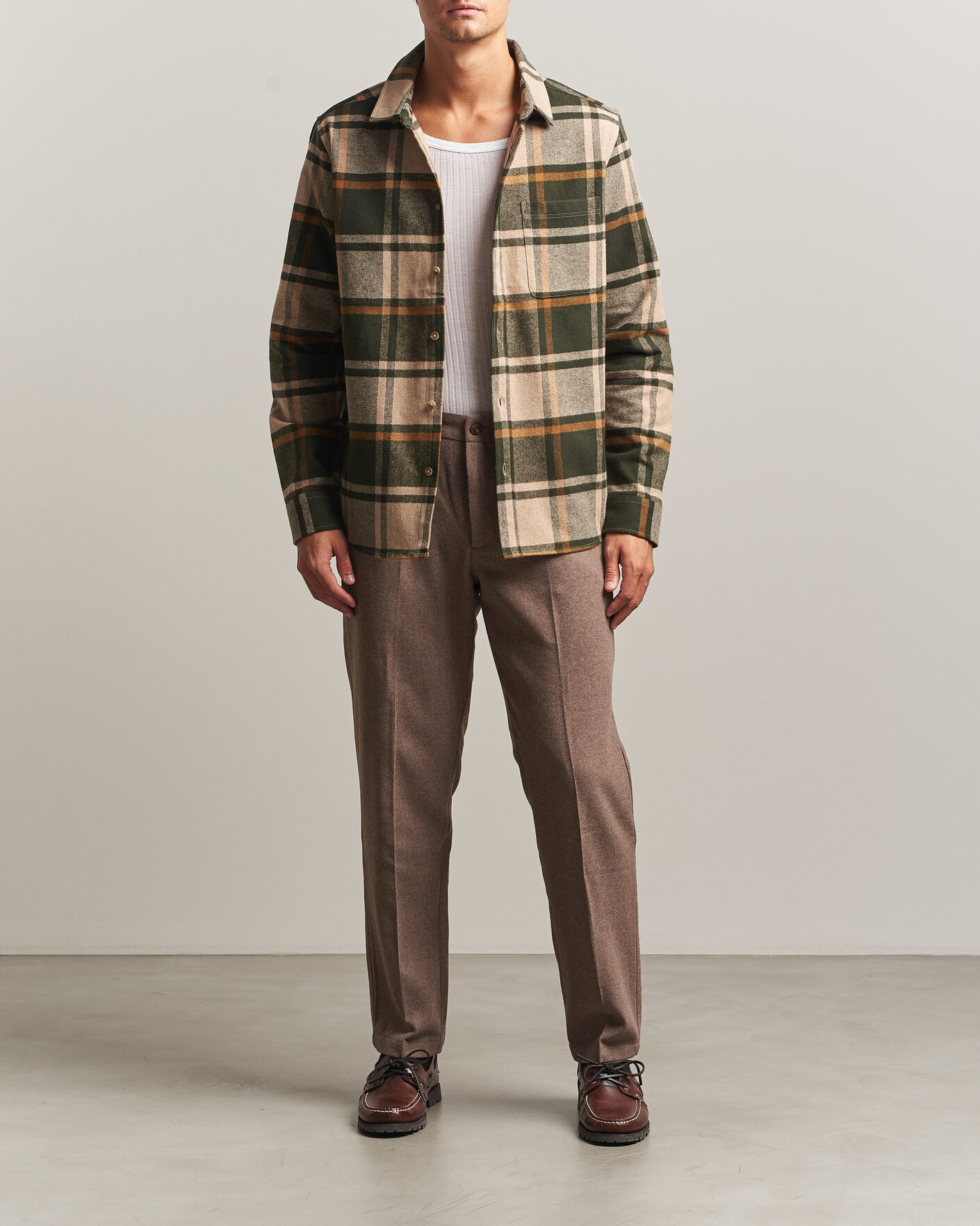 Herren | Hemden | LES DEUX | Check Flannel Shirt Rosin Green