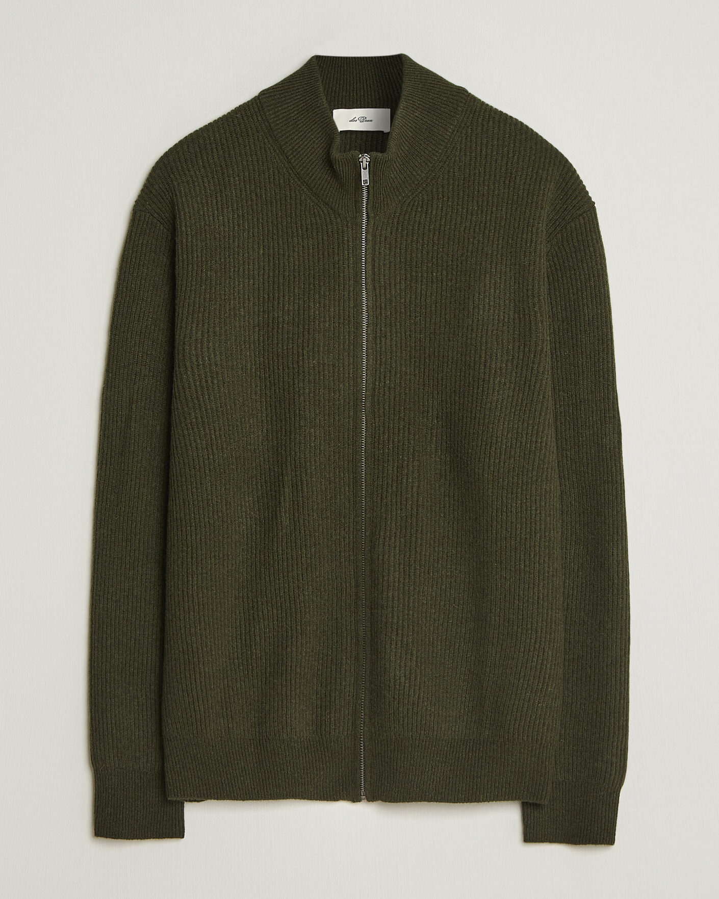 Herren | Pullover | LES DEUX | Wool Rib Knitter Zip Rosin Green