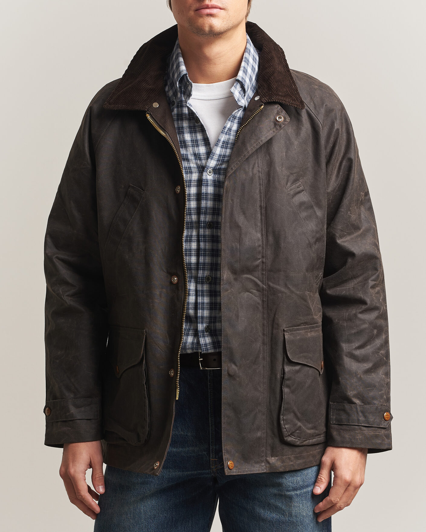 Herren | Jacken | Manifattura Ceccarelli | Rain Caban Wax Cloth Chocolate