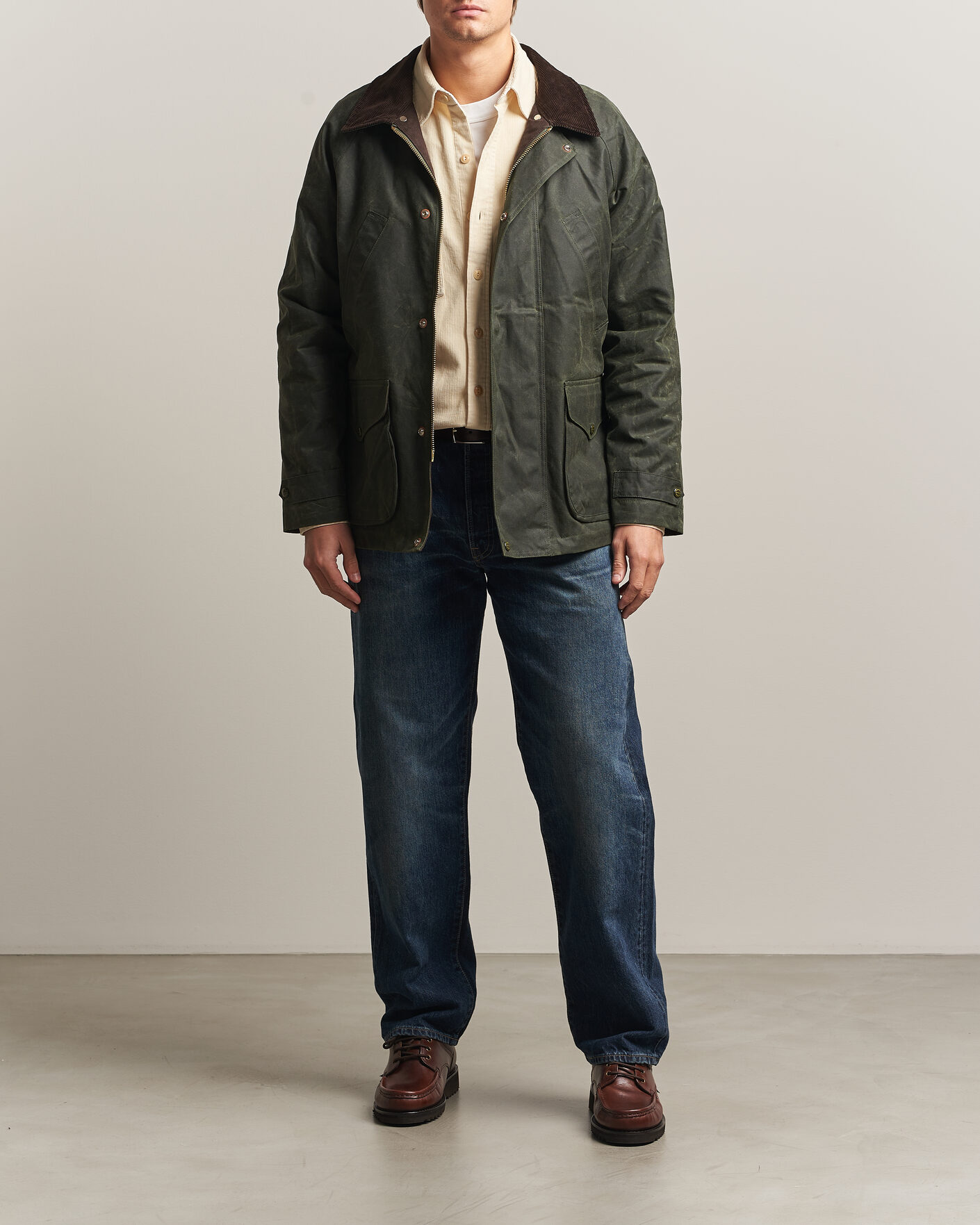 Herren | Jacken | Manifattura Ceccarelli | Rain Caban Wax Cloth Dark Green