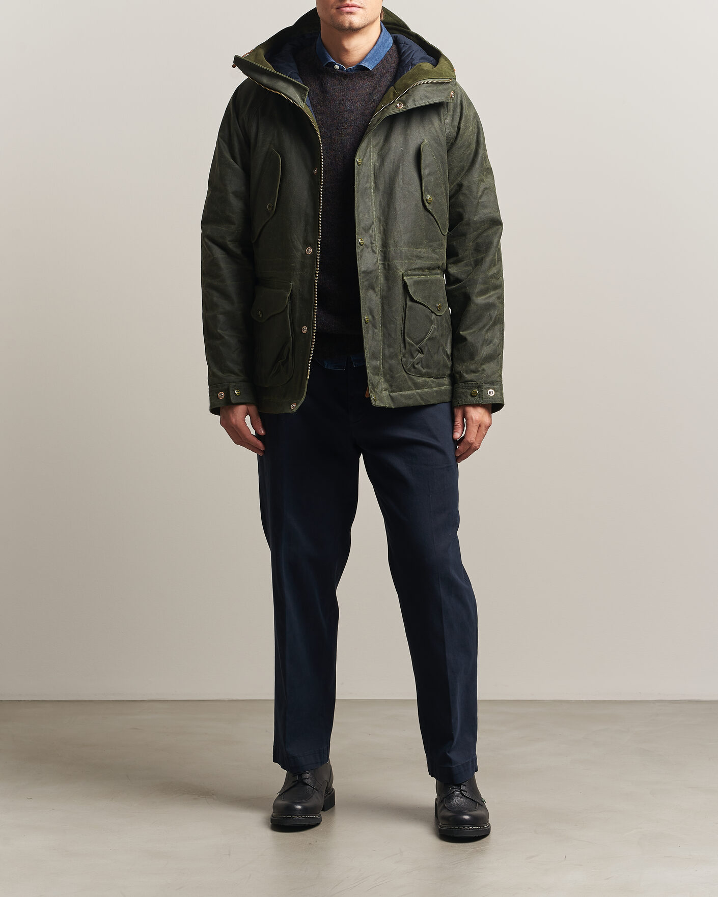 Herren | Jacken | Manifattura Ceccarelli | New Fisherman Parka Dark Green