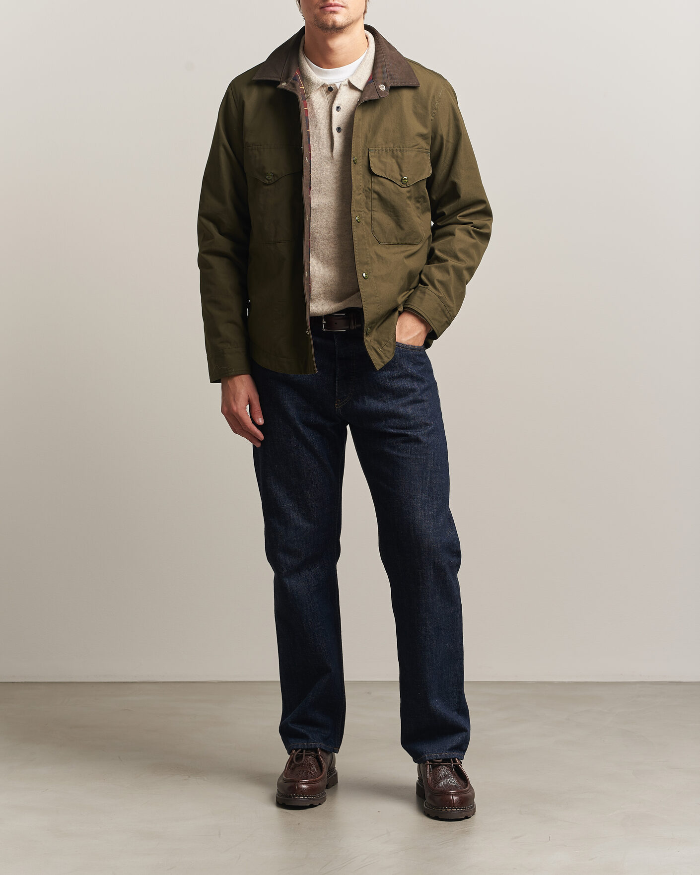 Herren | Jacken | Manifattura Ceccarelli | Double Pocket Shirt Jacket Military Green