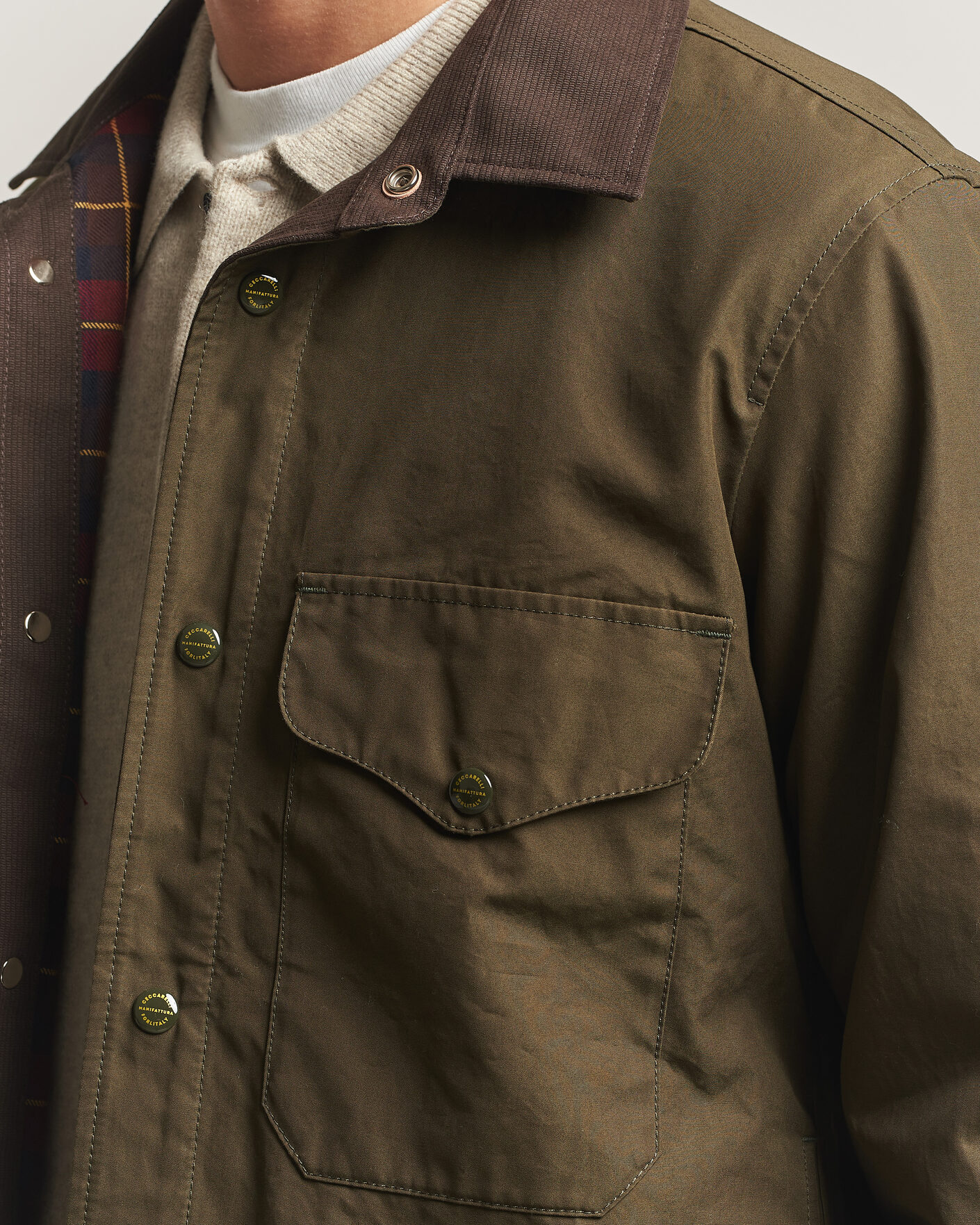 Herren | Jacken | Manifattura Ceccarelli | Double Pocket Shirt Jacket Military Green