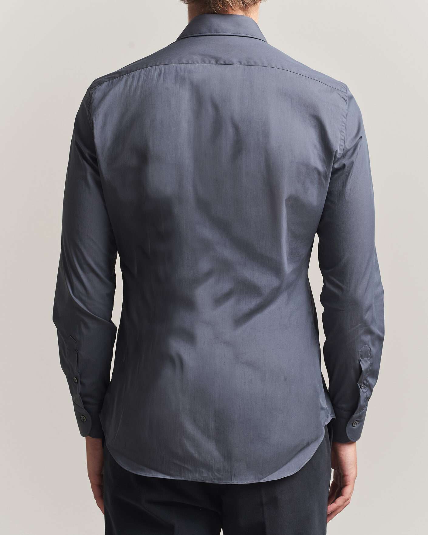 Herren | Hemden | Mazzarelli | Soft Cotton Popeline Shirt Grey