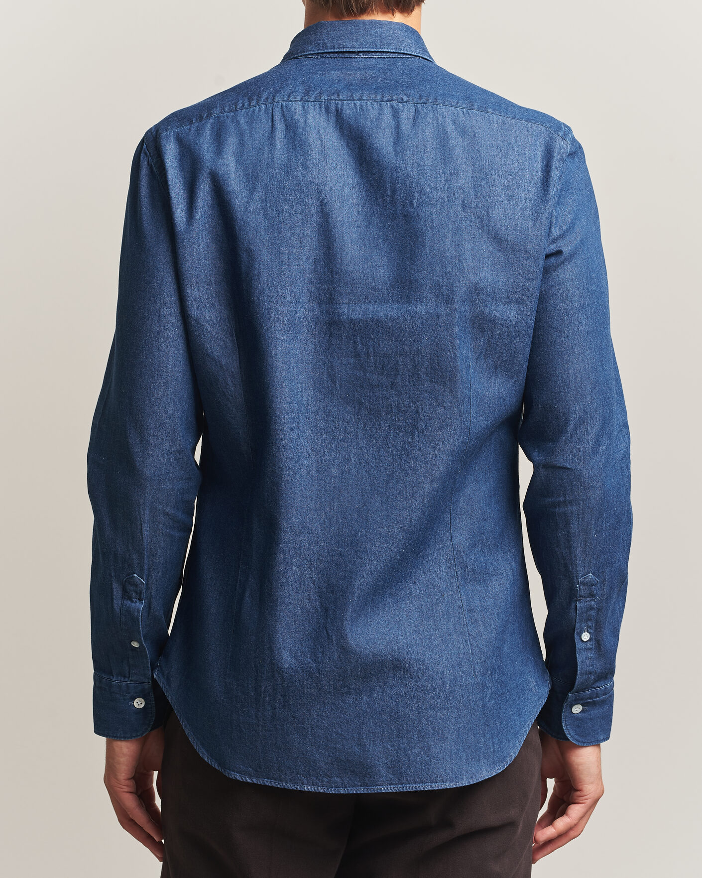 Herren | Hemden | Mazzarelli | Soft Denim Shirt Blue Wash