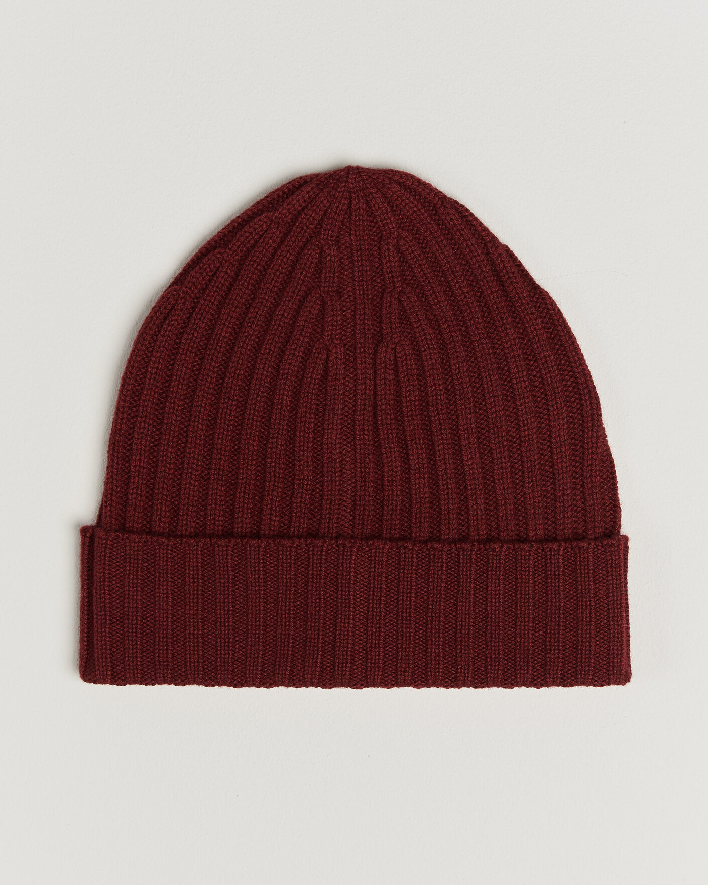 Herren | Mützen | Piacenza Cashmere | Ribbed Cashmere Beanie Burgundy