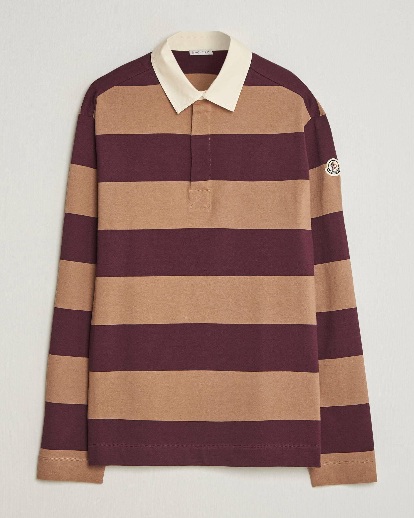 Herren | Pullover | Moncler | Striped Rugby Sweater Brown/Burgundy