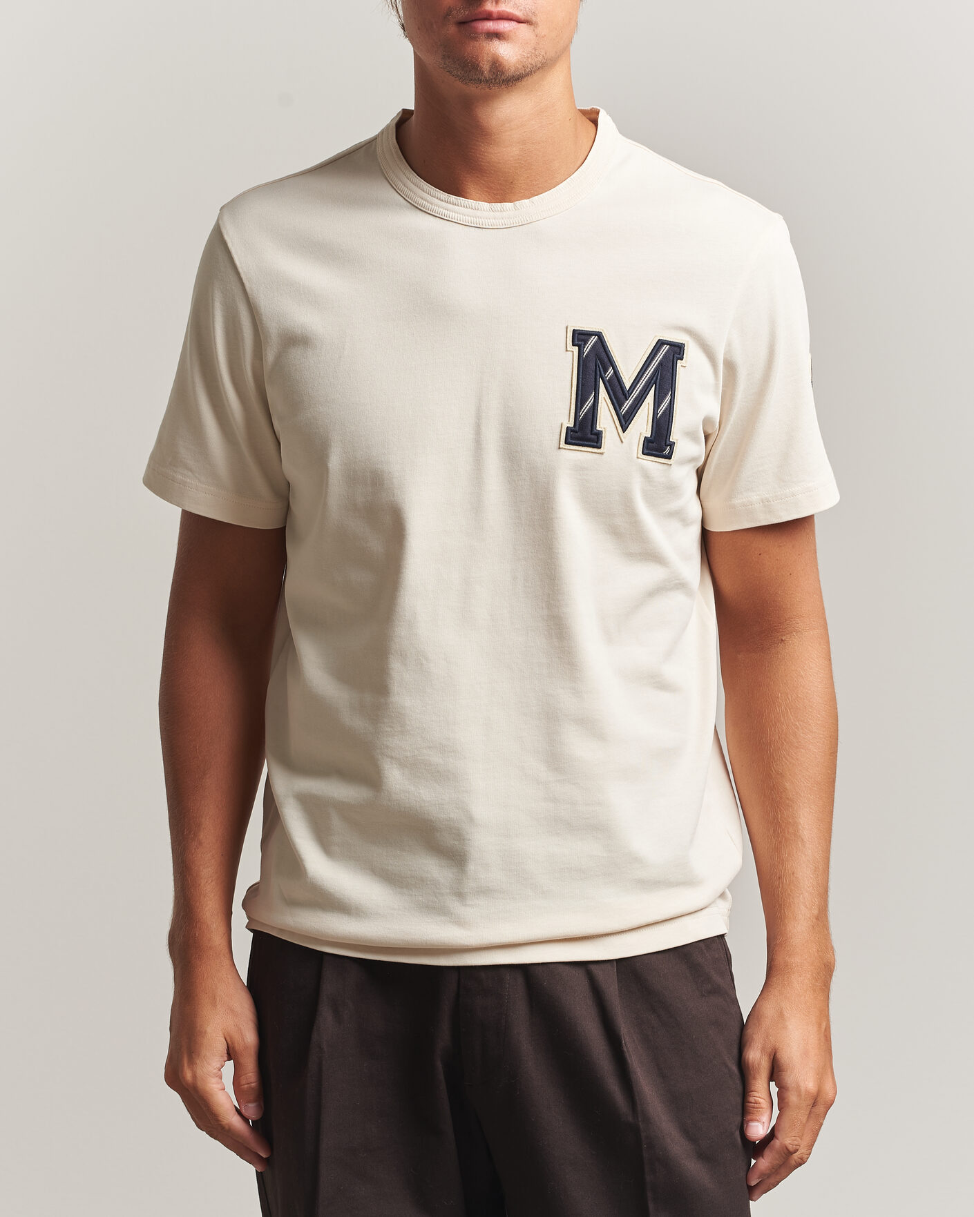 Herren | T-Shirts | Moncler | Varsity Logo T-Shirt Off White