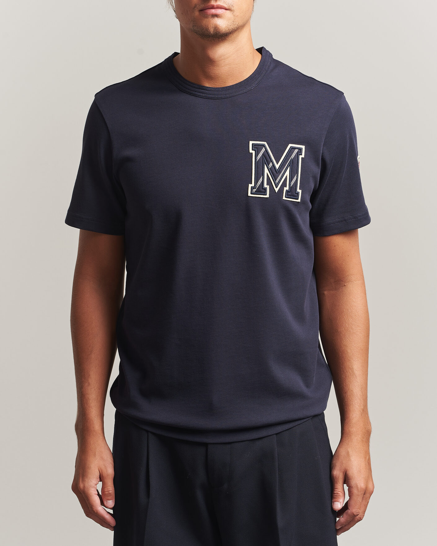 Herren | T-Shirts | Moncler | Varsity Logo T-Shirt Navy