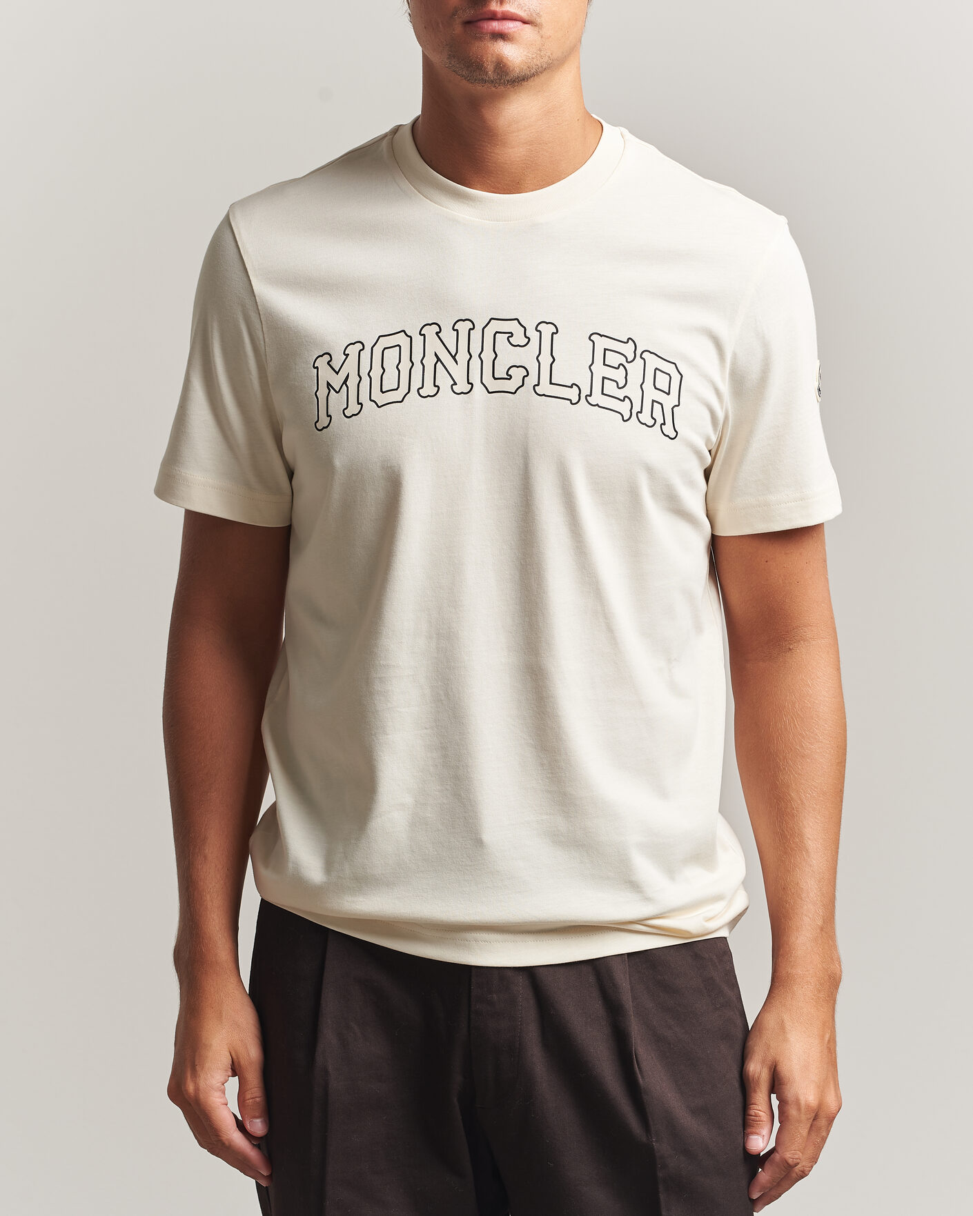 Herren | T-Shirts | Moncler | College Logo T-Shirt Off White