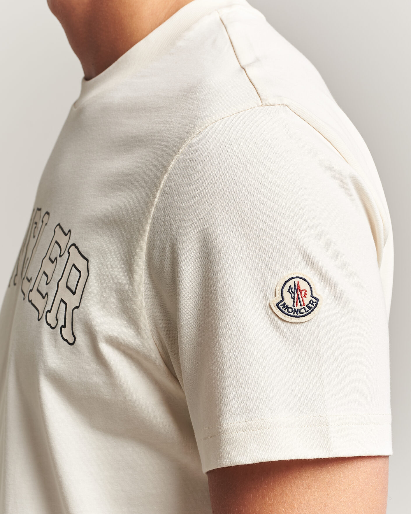 Herren | T-Shirts | Moncler | College Logo T-Shirt Off White