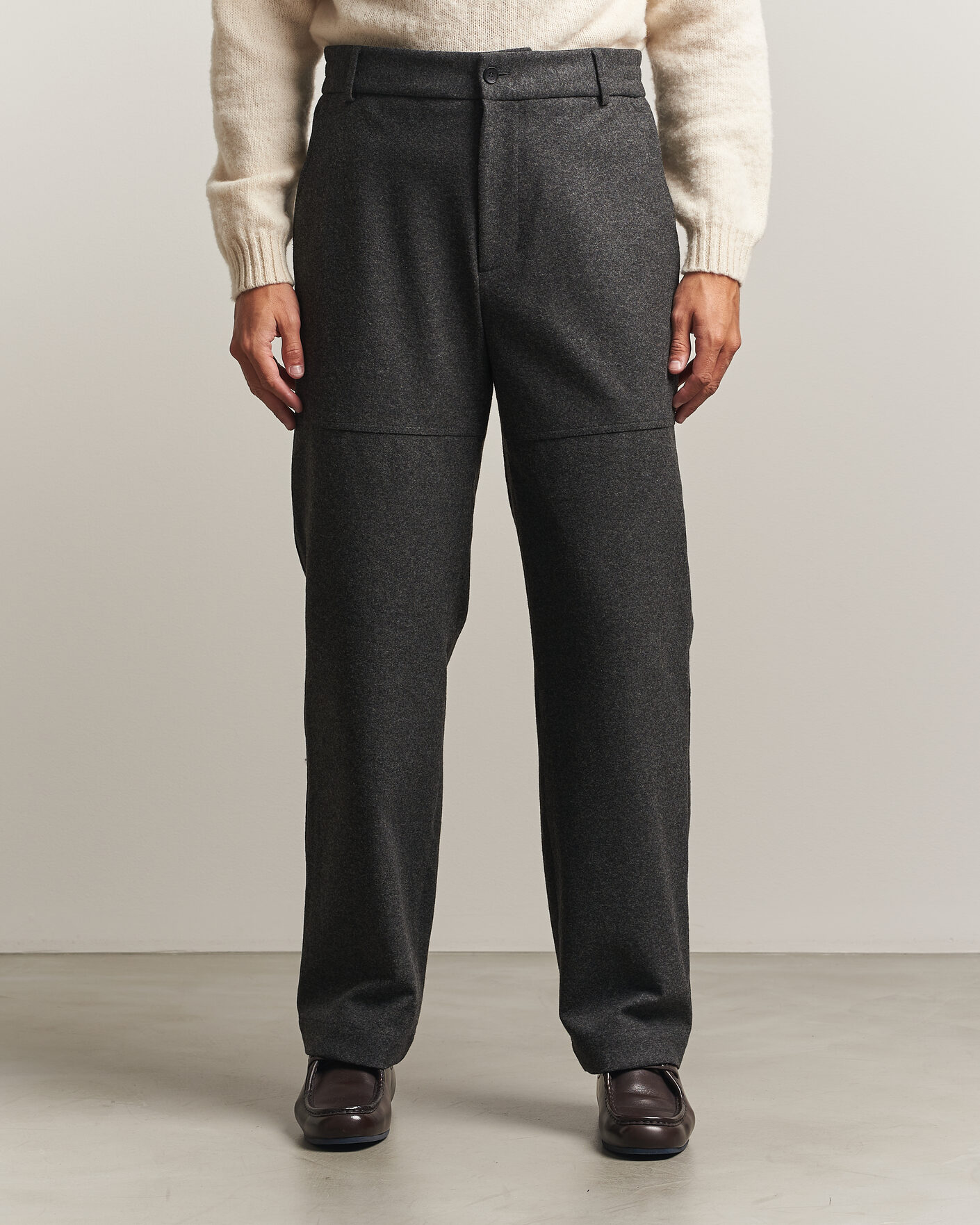 Herren | Hosen | Moncler | Flannel Trousers Charcoal