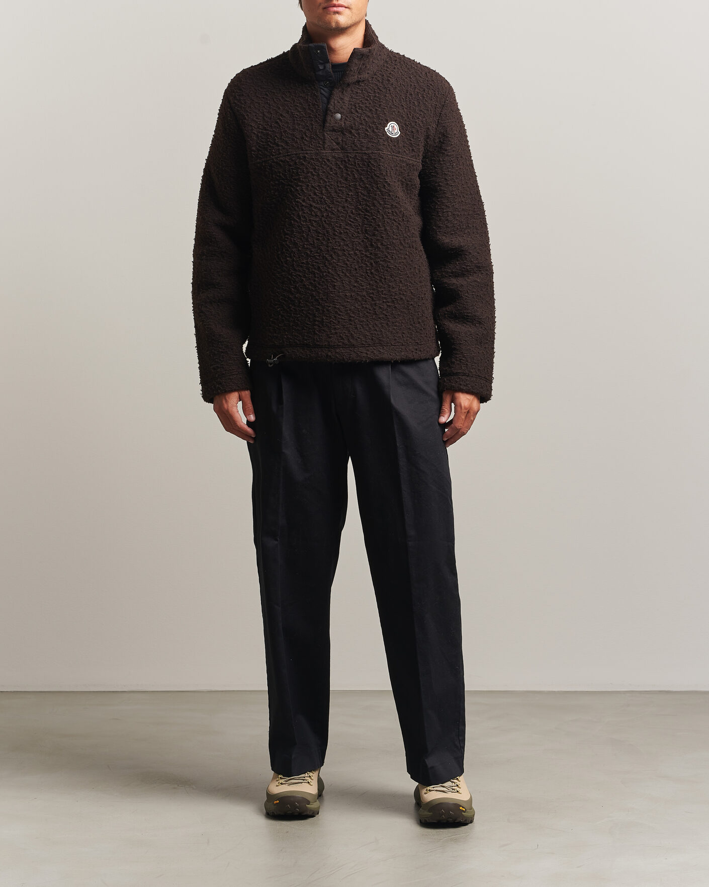 Herren | Pullover | Moncler | Half Zip Fleece Sweater Dark Brown