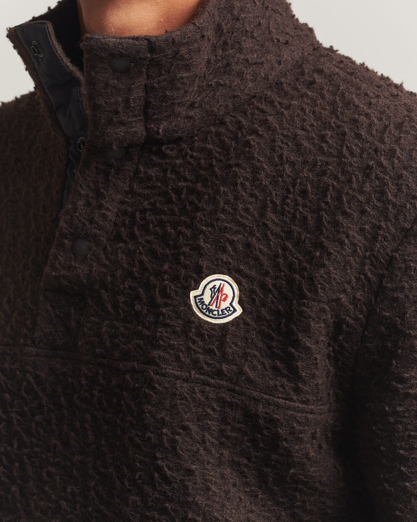 Herren | Pullover | Moncler | Half Zip Fleece Sweater Dark Brown