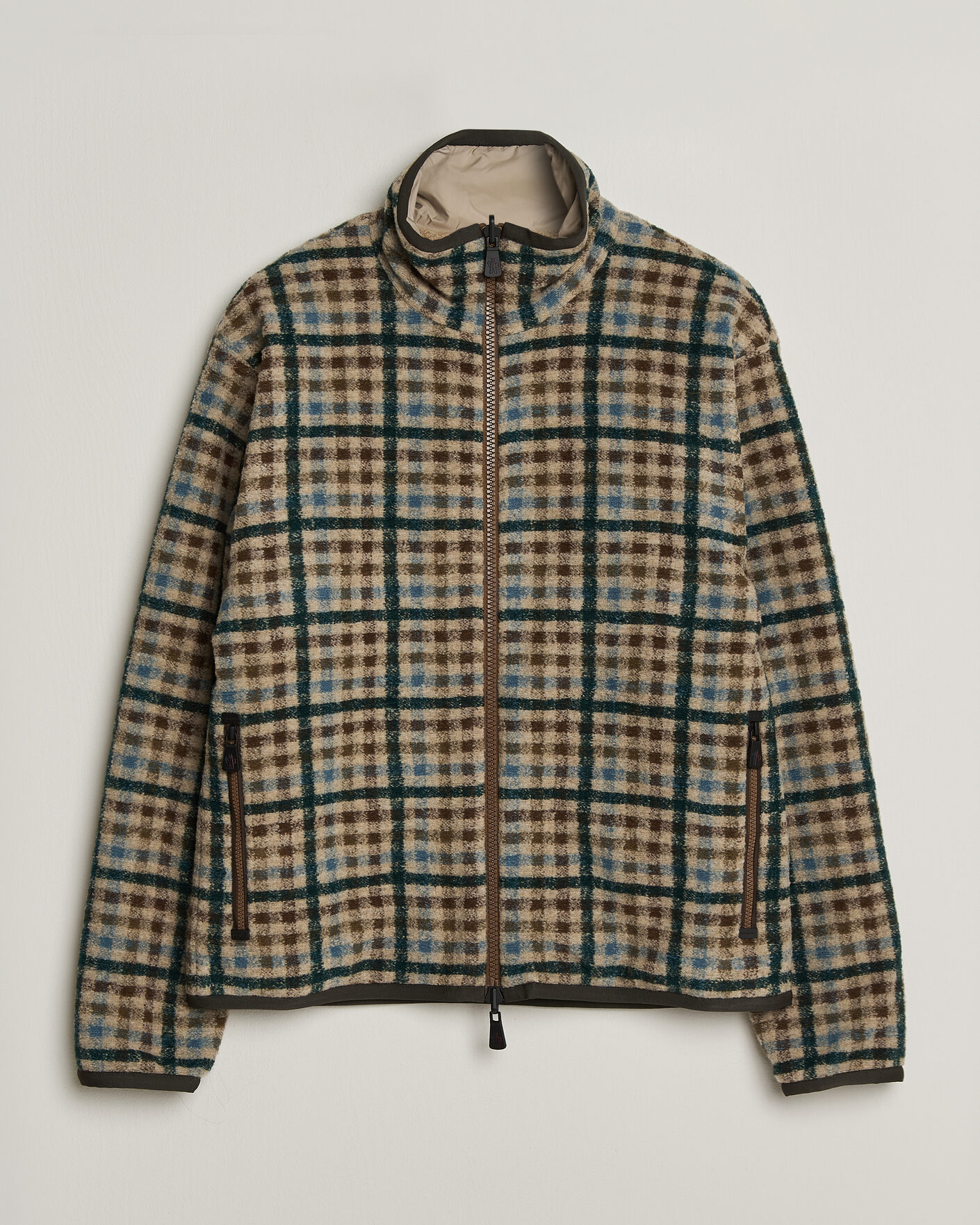 Herren | Pullover | Moncler Grenoble | Sherpa Zip Cardigan Beige/Green