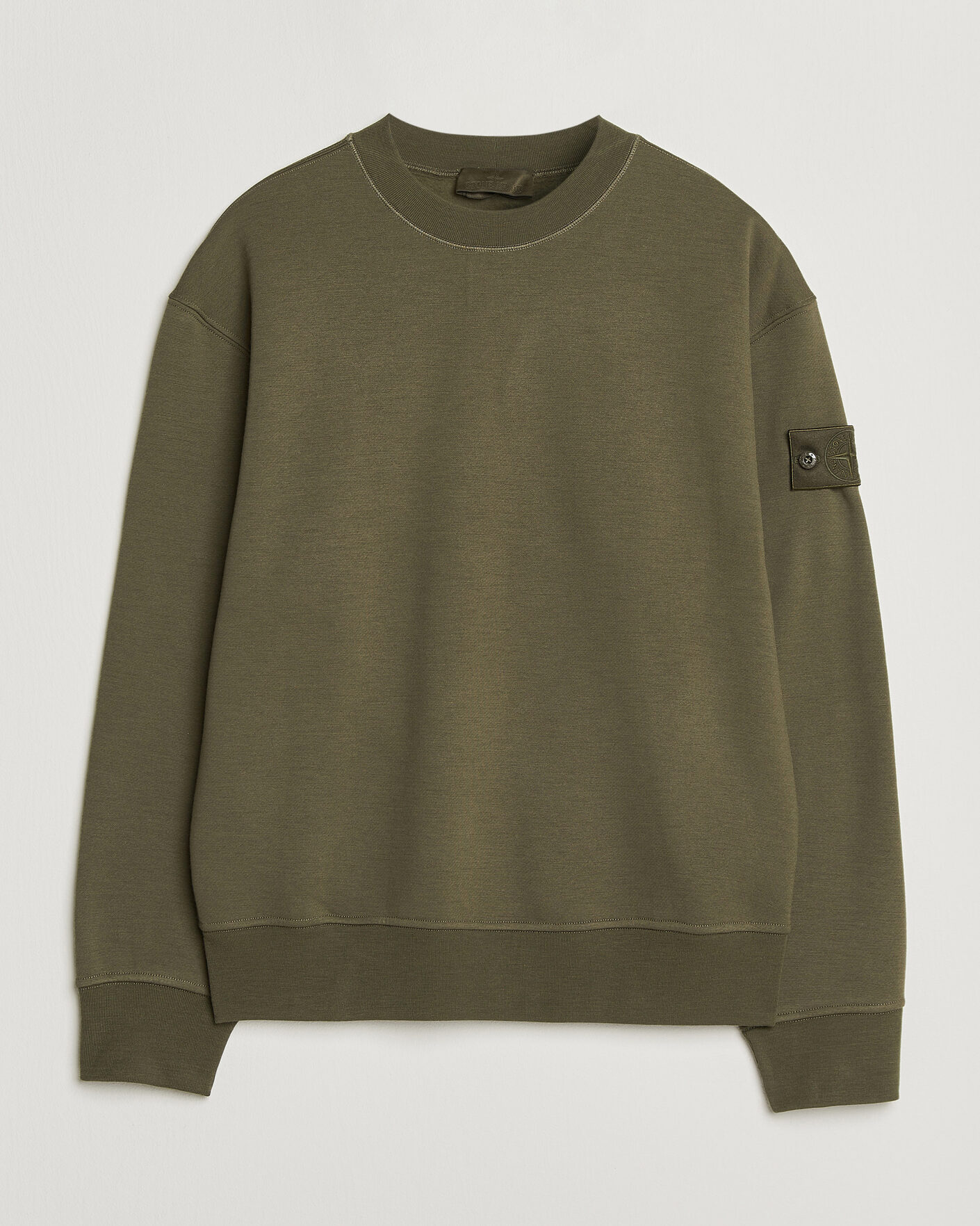 Herren | Pullover | Stone Island | Ghost Cotton/Wool Fleece Sweatshirt Miltary Green