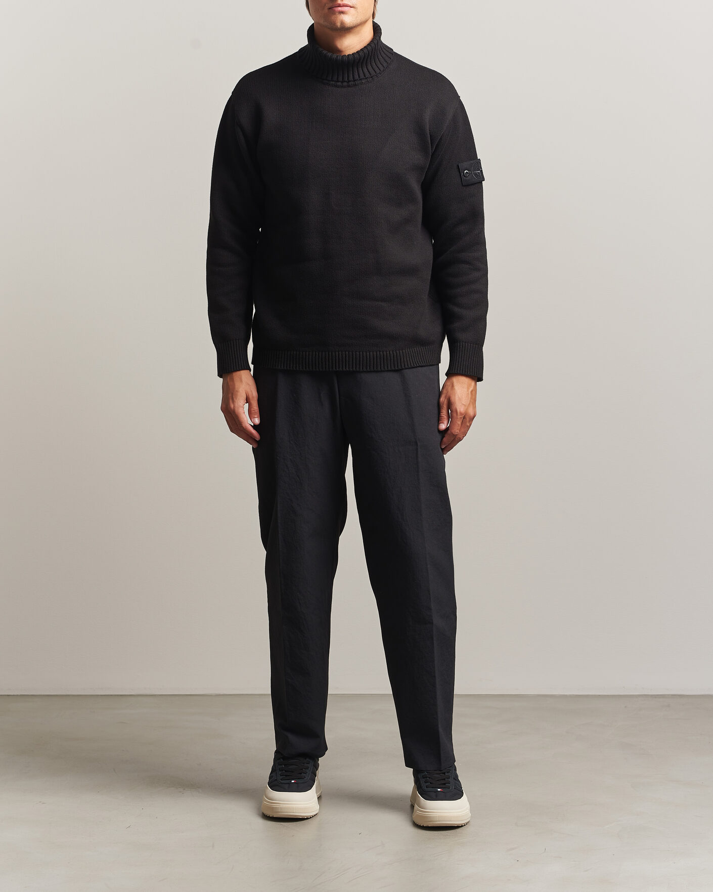 Herren | Pullover | Stone Island | Ghost Plush Stitch Winter Cotton Rollneck Black