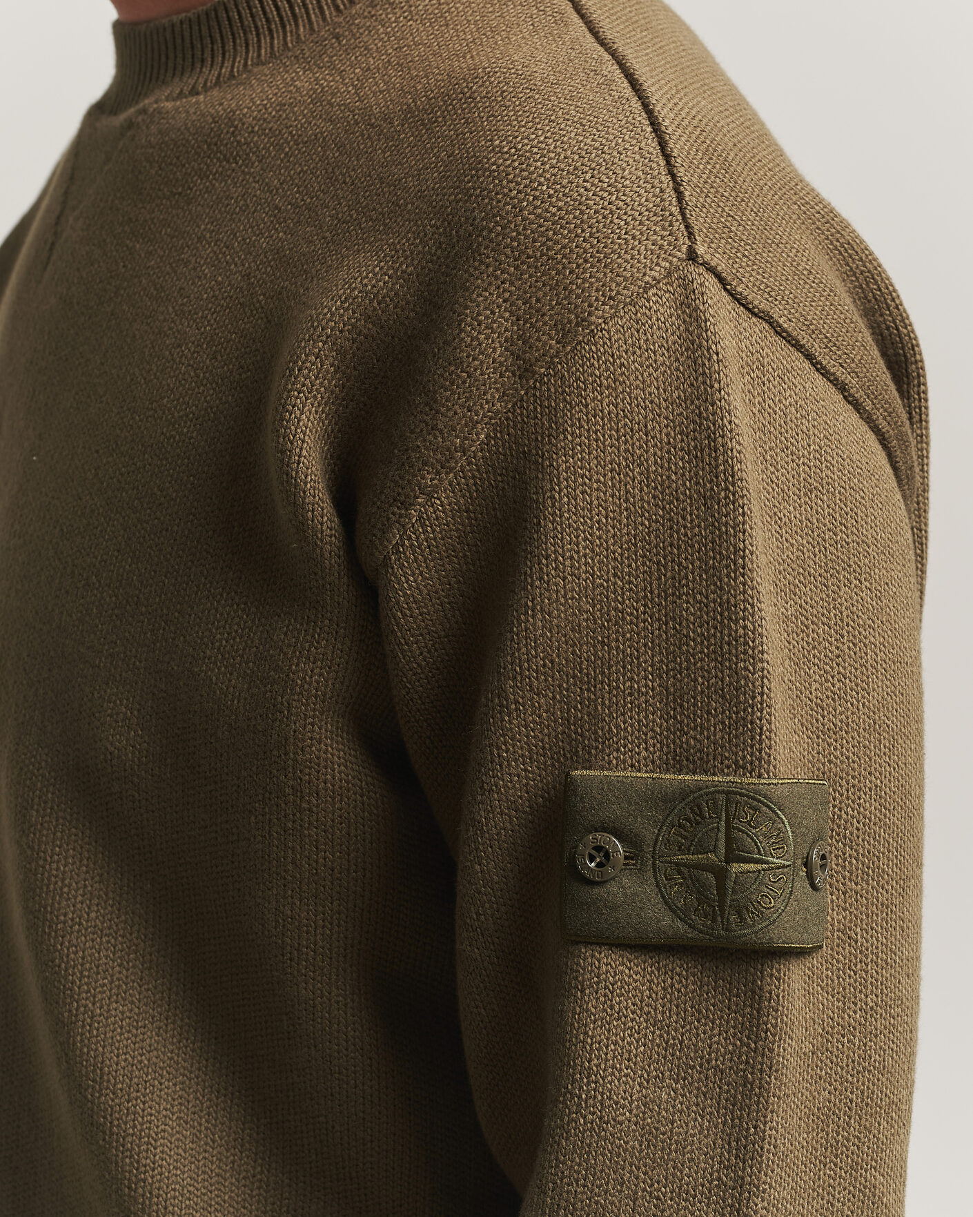 Herren | Pullover | Stone Island | Ghost Plush Stitch Winter Cotton Sweat Miltary Green