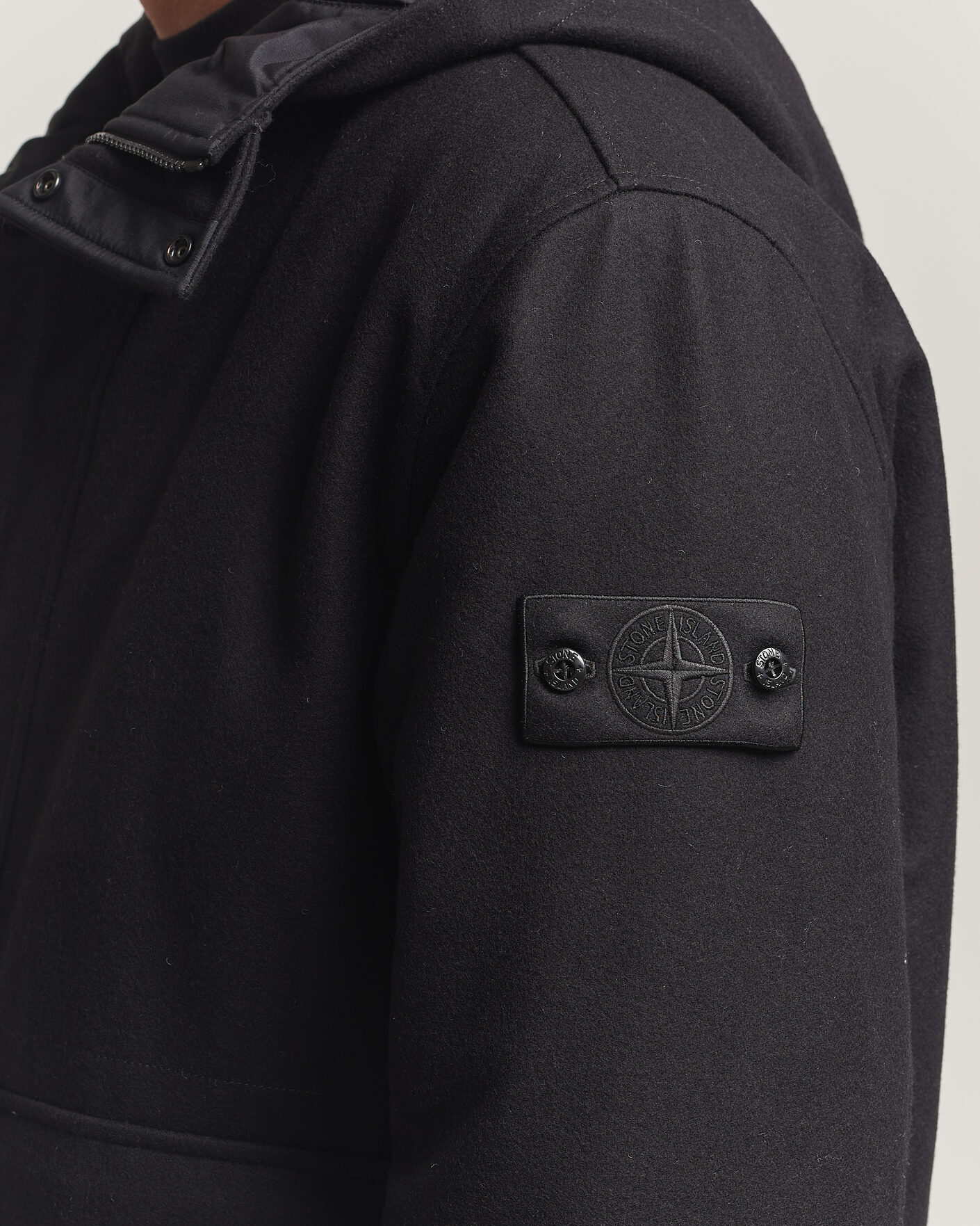 Herren | Jacken | Stone Island | Ghost Wool/Nylon Flannel Short Parka Black