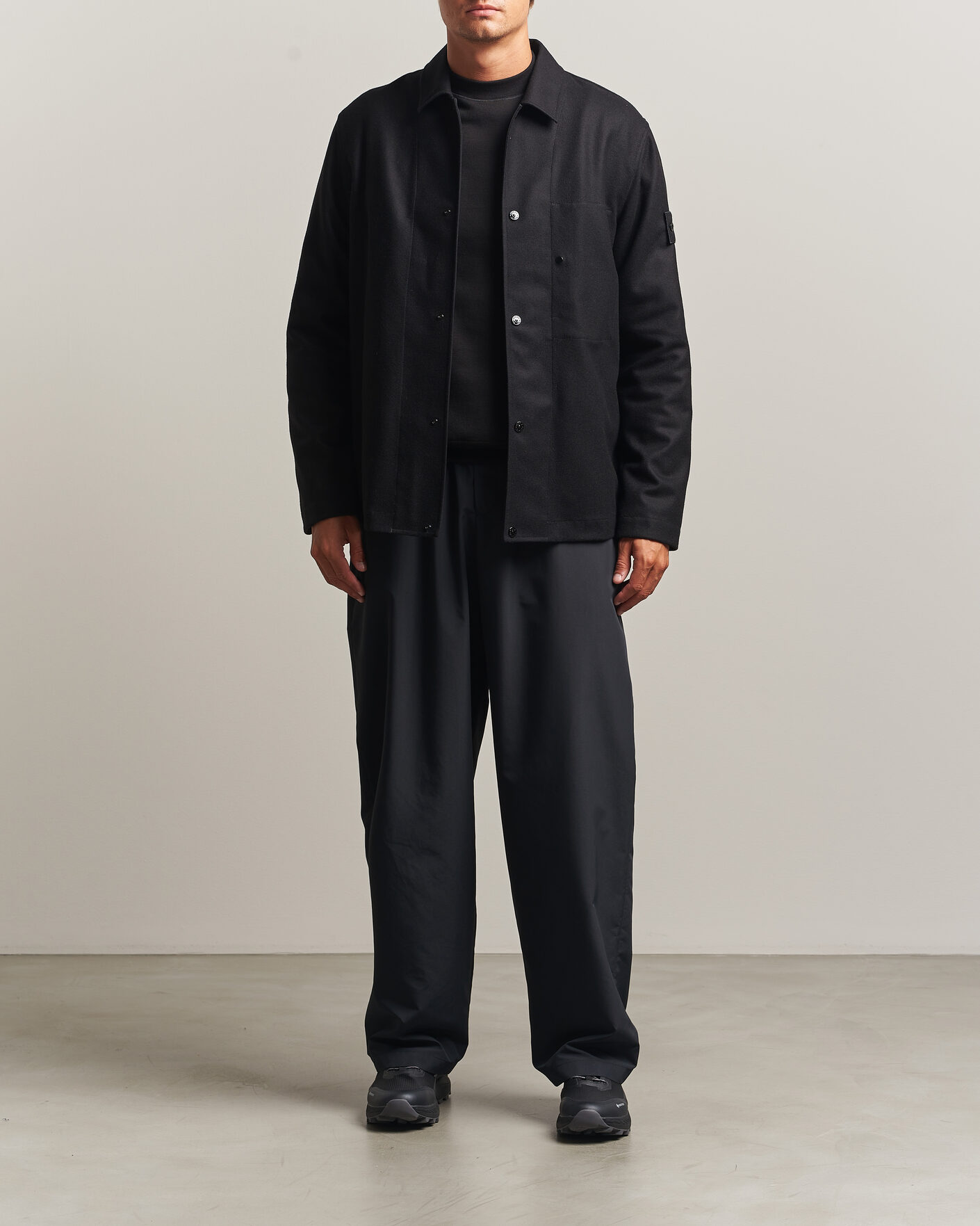 Herren | Hemden | Stone Island | Ghost Wool/Nylon Flannel Overshirt Black