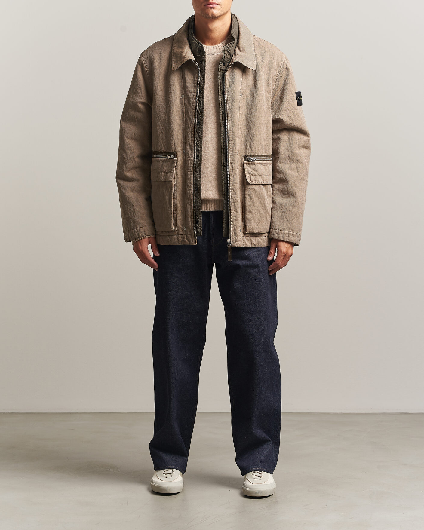 Herren | Jacken | Stone Island | Diagonal Cotton/Wool Field Jacket Biscuit