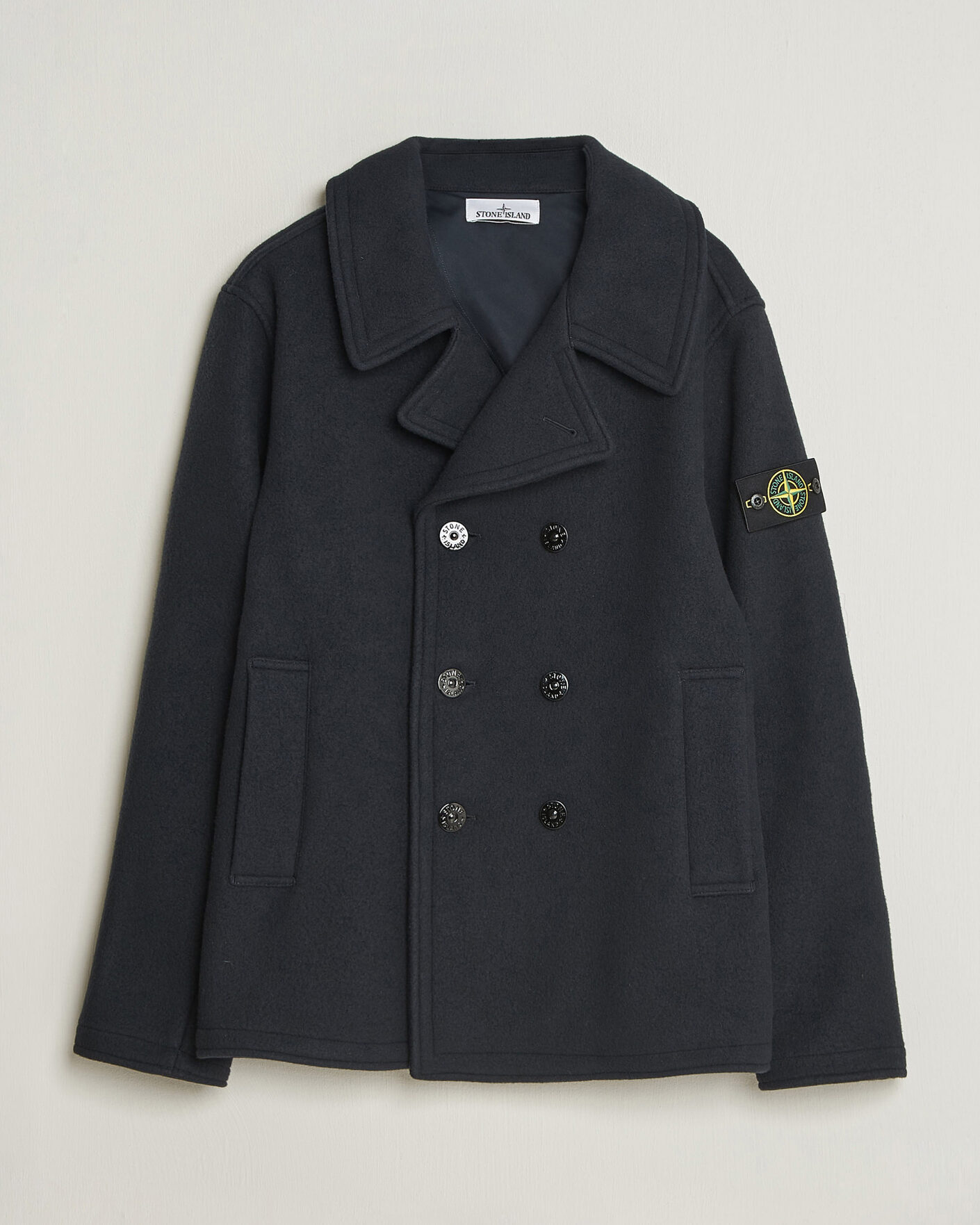 Herren | Jacken | Stone Island | Heavy Melton Wool Peacoat Navy Blue