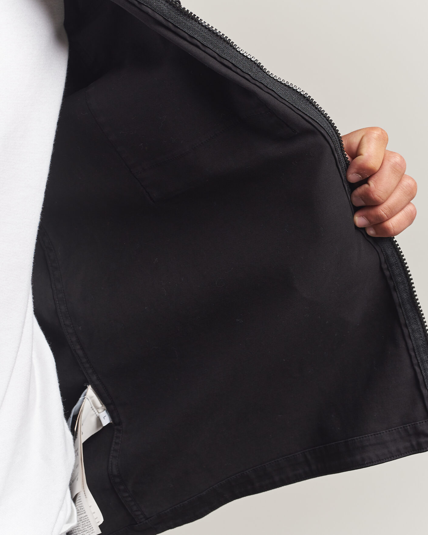 Herren | Hemden | Stone Island | Organic Cotton Satin Stretch Zip Overshirt Black