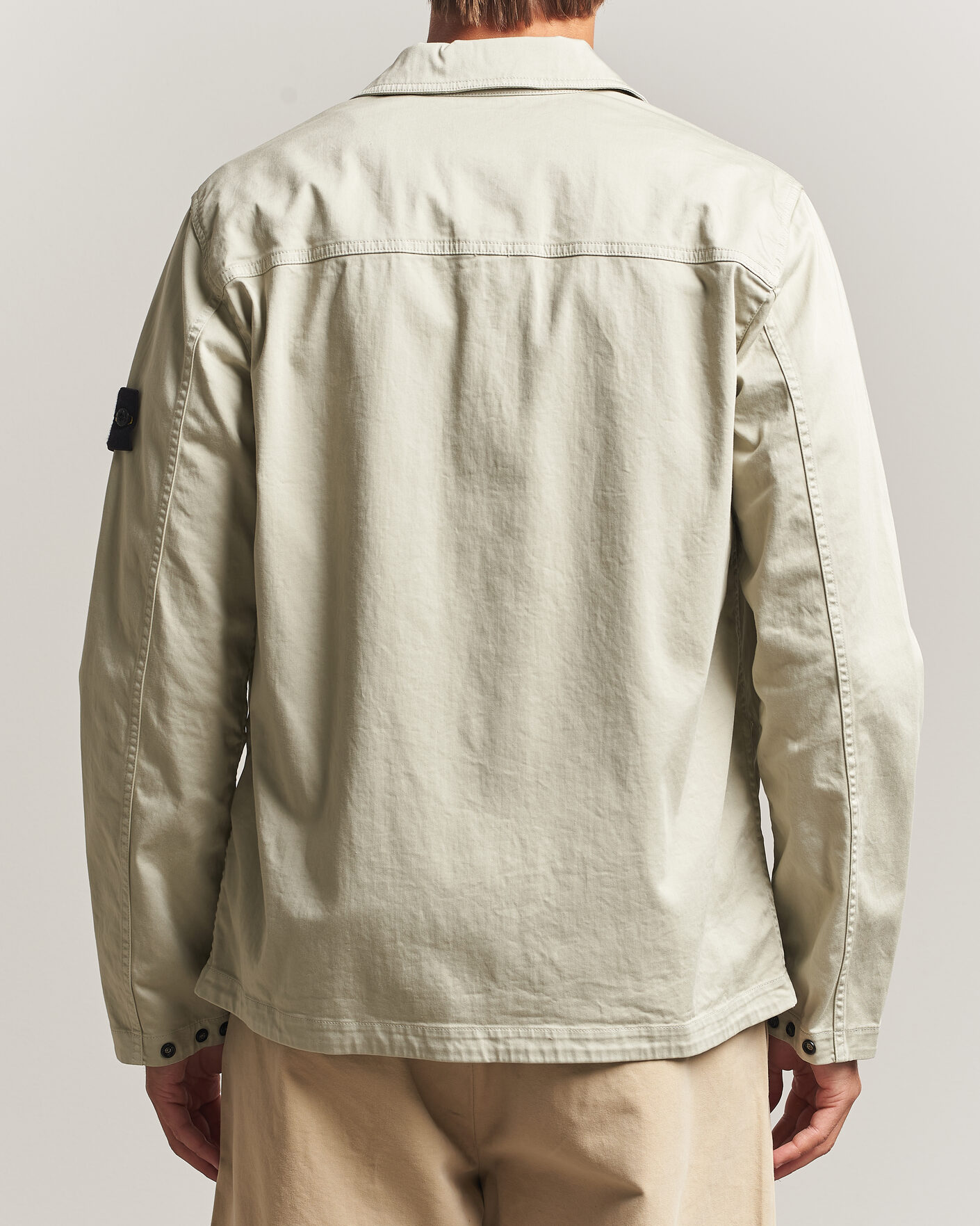 Herren | Hemden | Stone Island | Organic Cotton Satin Stretch Zip Overshirt Sand
