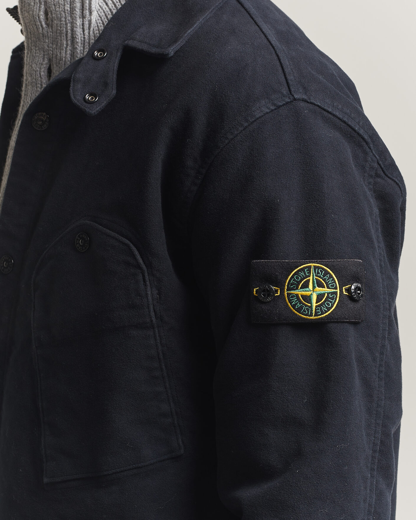 Herren | Hemden | Stone Island | Cotton Moleskin Overshirt Navy Blue
