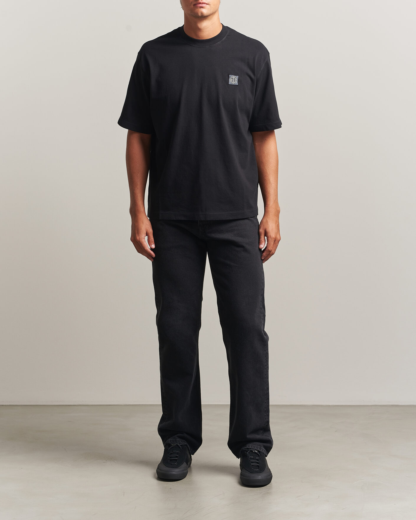 Herren | T-Shirts | Stone Island | Combed Organic Cotton T-Shirt Black