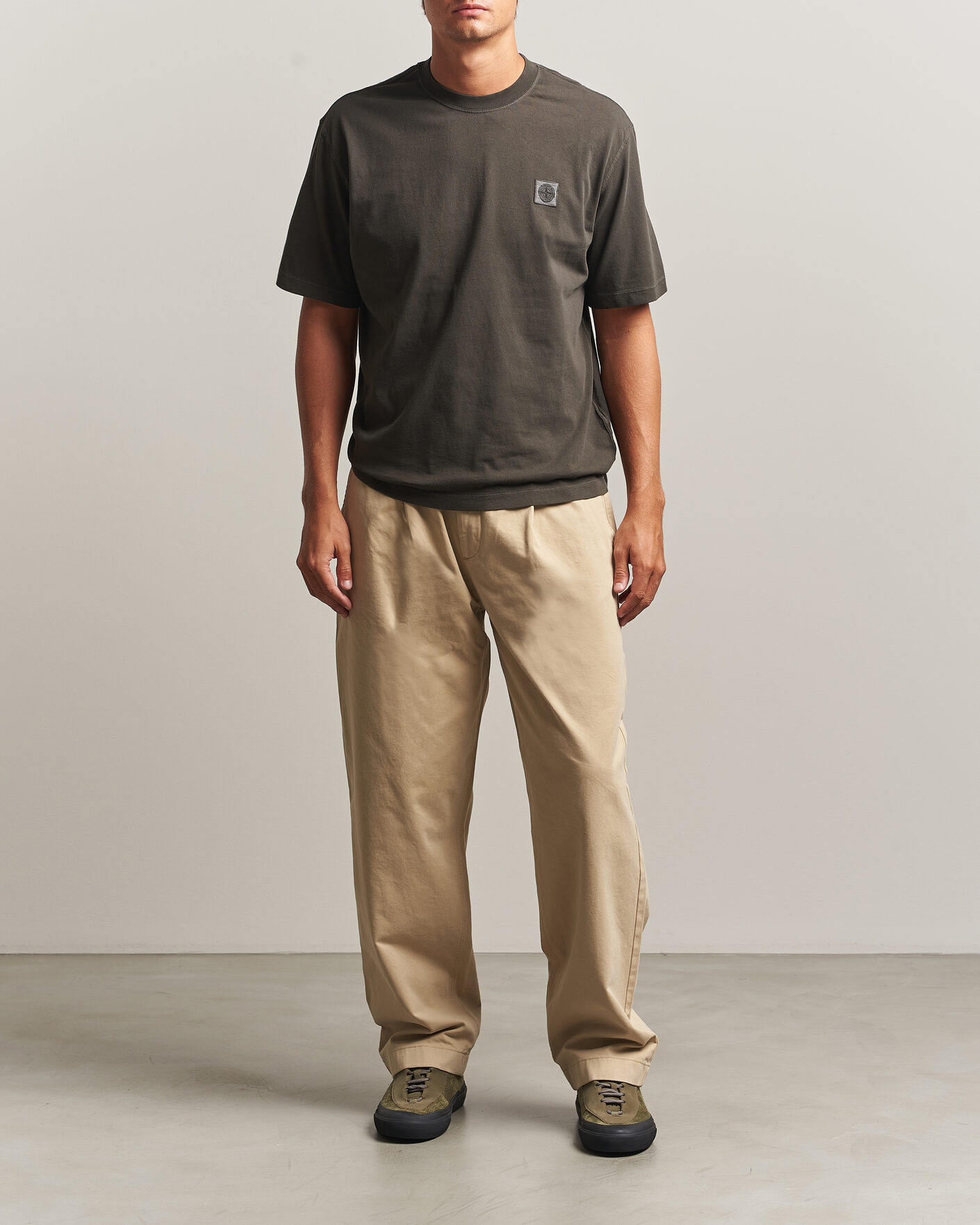 Herren | T-Shirts | Stone Island | Combed Organic Cotton T-Shirt Coal Grey