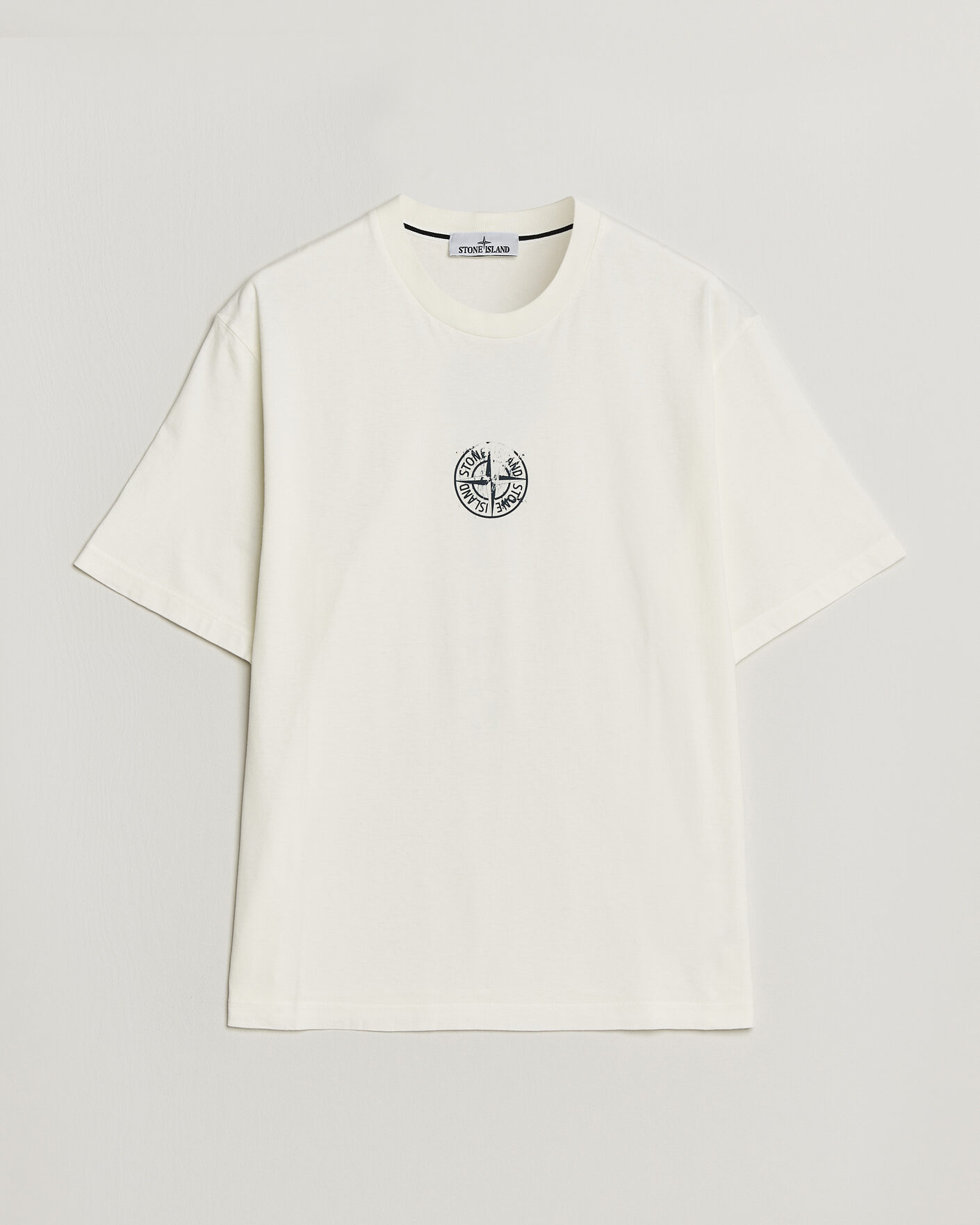 Herren | T-Shirts | Stone Island | Vertical Placement Print Cotton T-Shirt Ivory