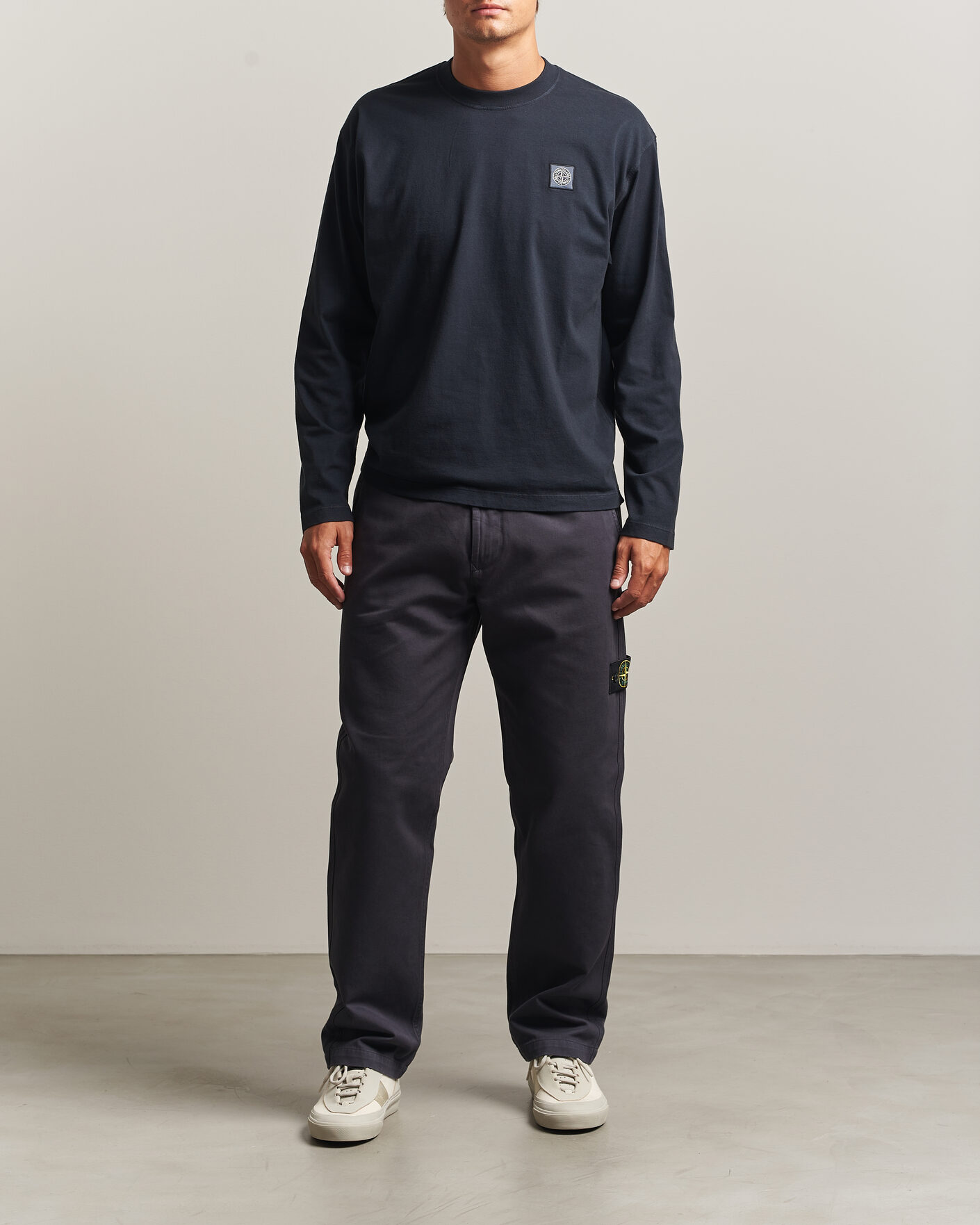Herren | T-Shirts | Stone Island | Organic Cotton Jersey Long Sleeve T-Shirt Navy Blue