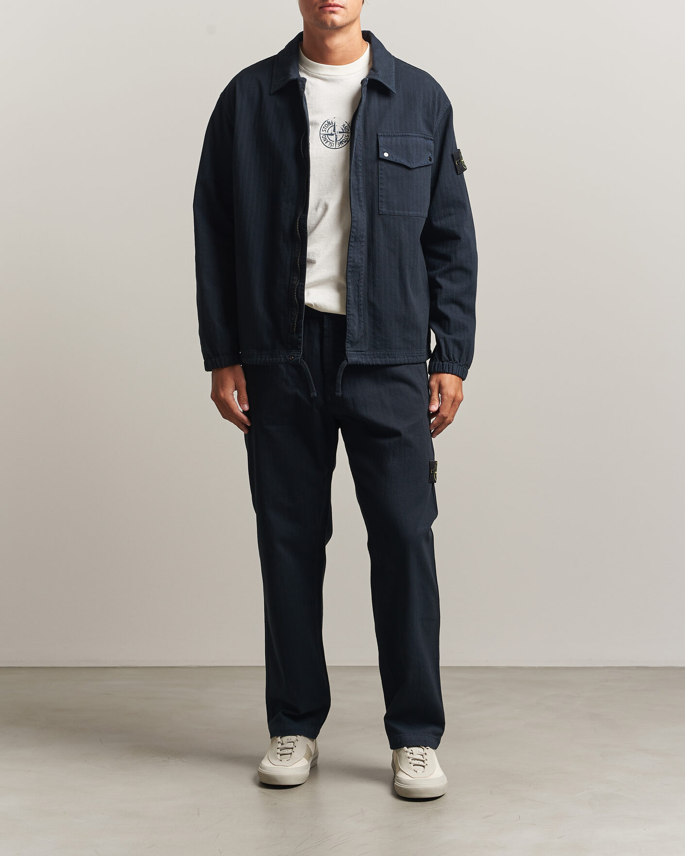 Herren | Hosen | Stone Island | Cotton Herringbone Pants Navy Blue