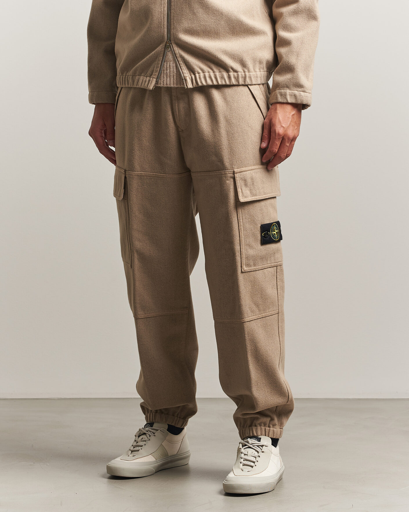 Herren | Hosen | Stone Island | Wool/Nylon Flannel Cargo Trousers Biscuit