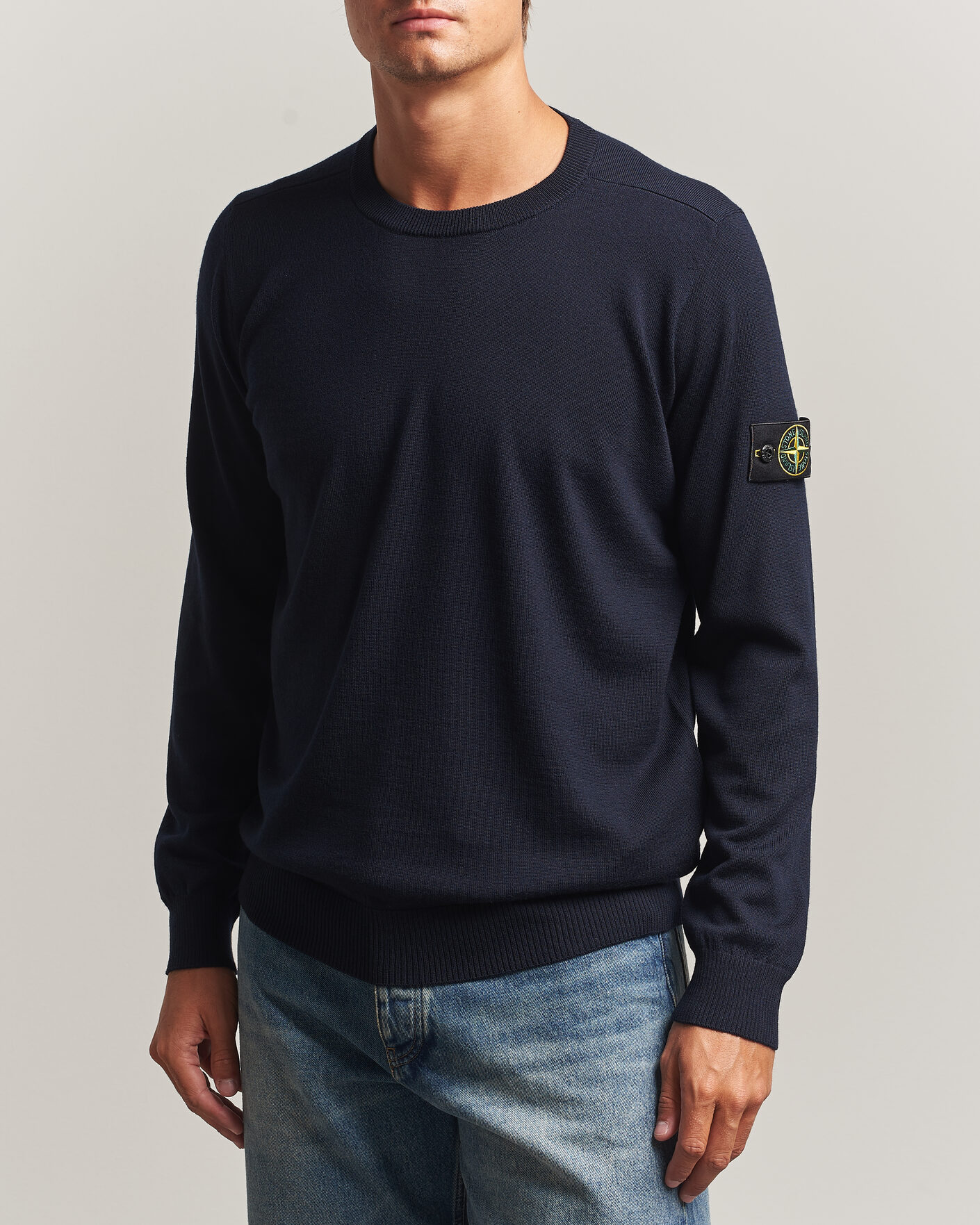 Herren | Pullover | Stone Island | Light Pure Wool Crew Neck Navy Blue