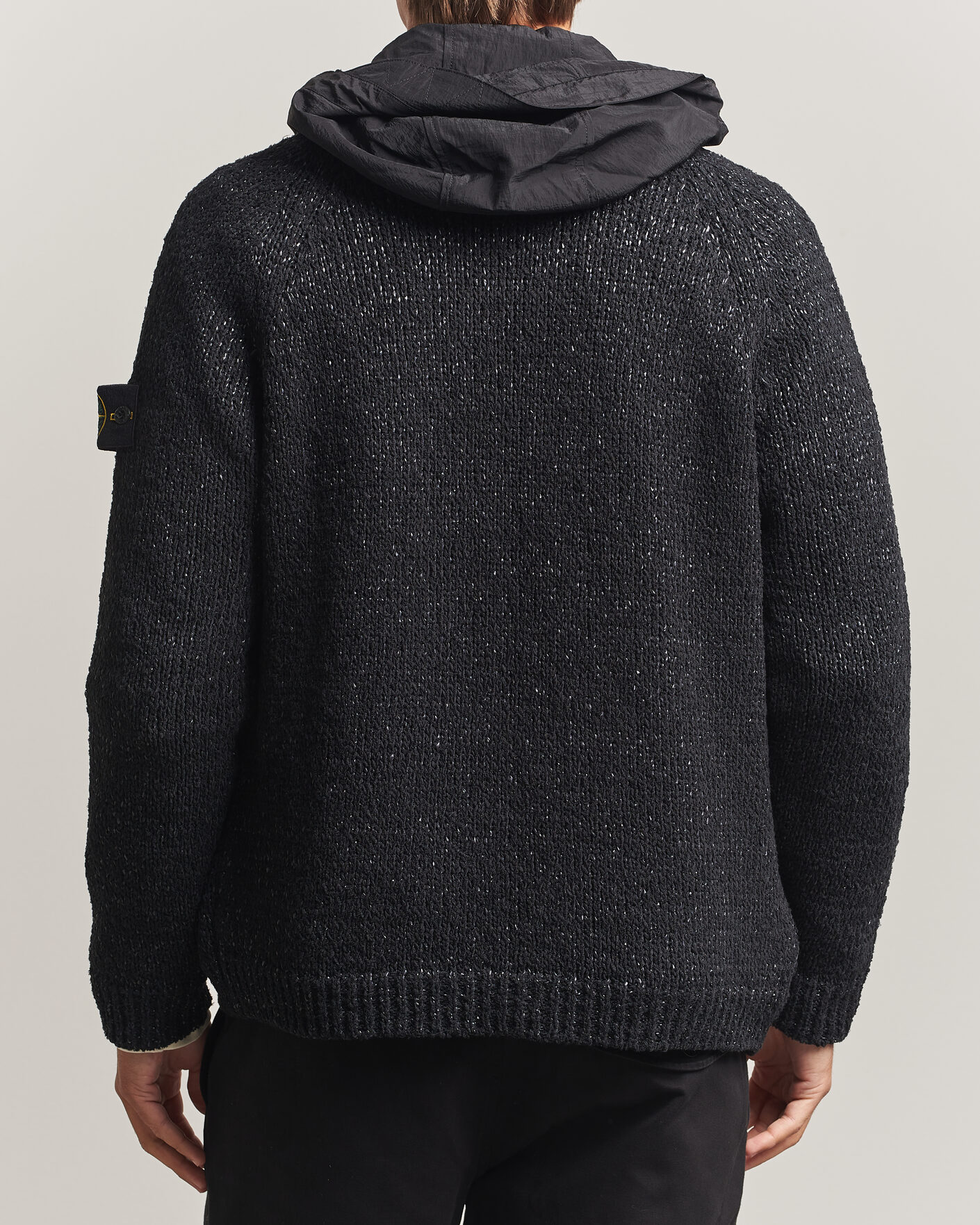 Herren | Pullover | Stone Island | Brushed Cotton/Nylon Reversible Zip Hood Black
