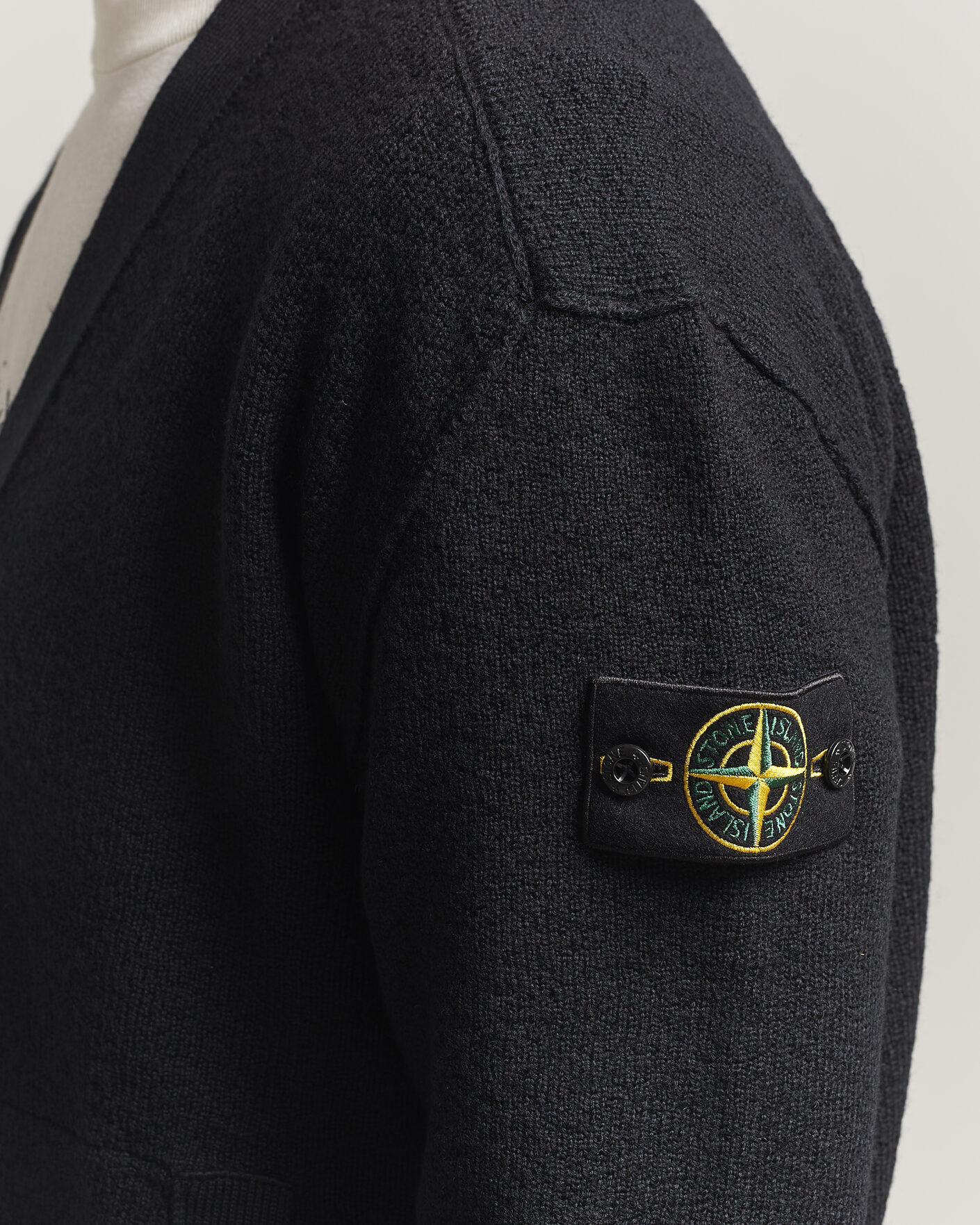 Herren | Pullover | Stone Island | Textured Stitch Wool Cardigan Black