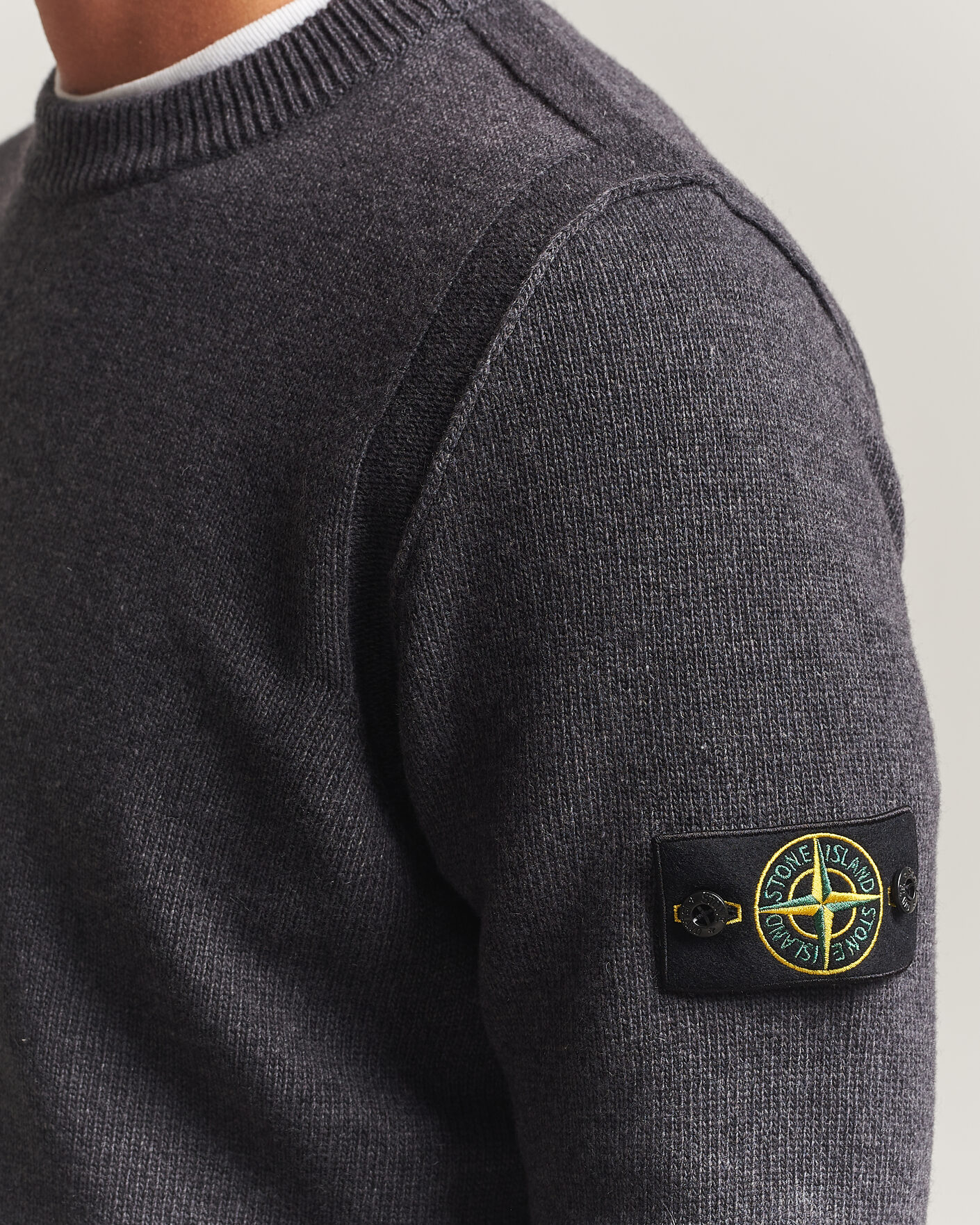 Herren | Pullover | Stone Island | Knitted Lambswool Crew Neck Melange Lead
