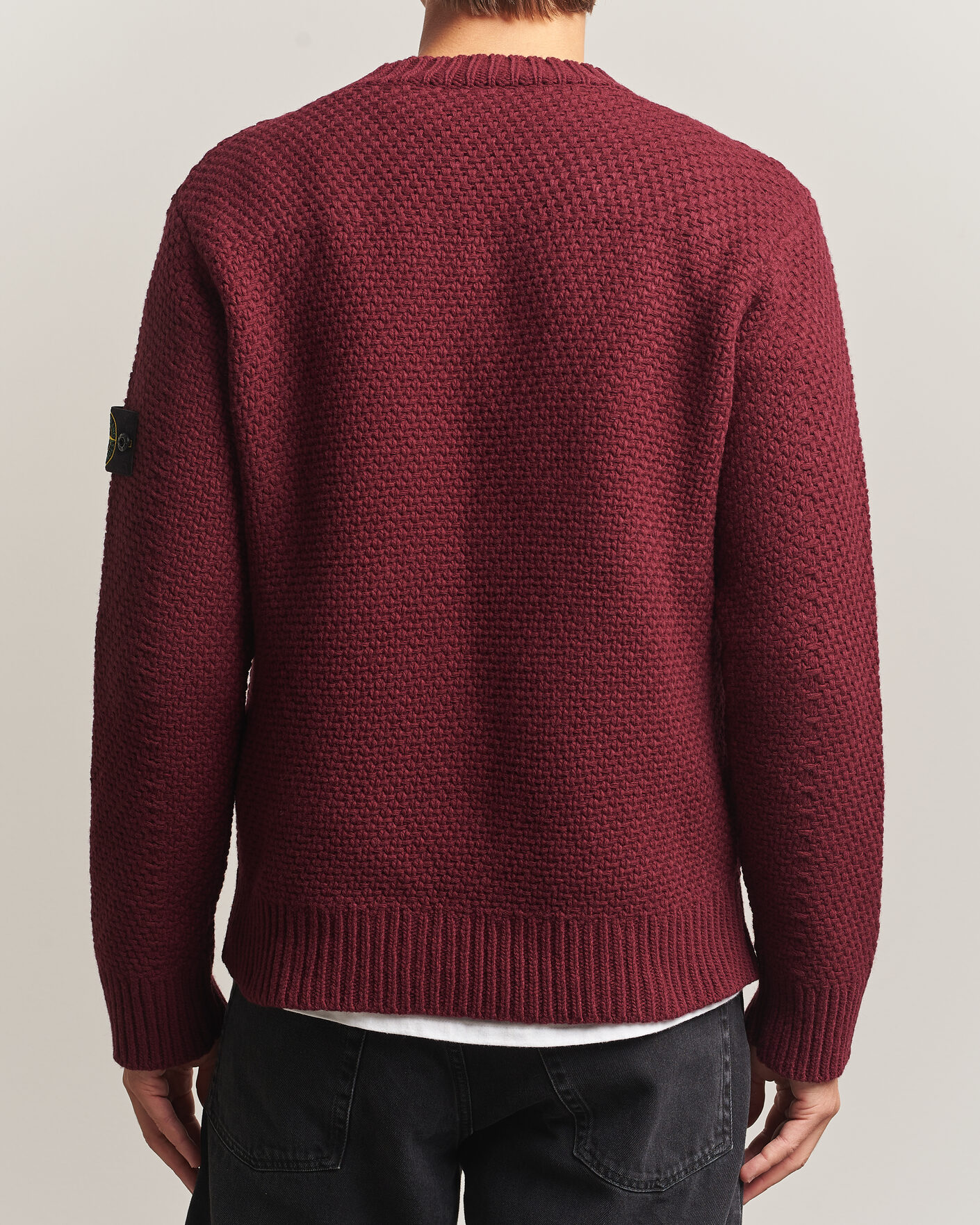 Herren | Pullover | Stone Island | Basket Stitch Lambswool Crew Neck Amaranth