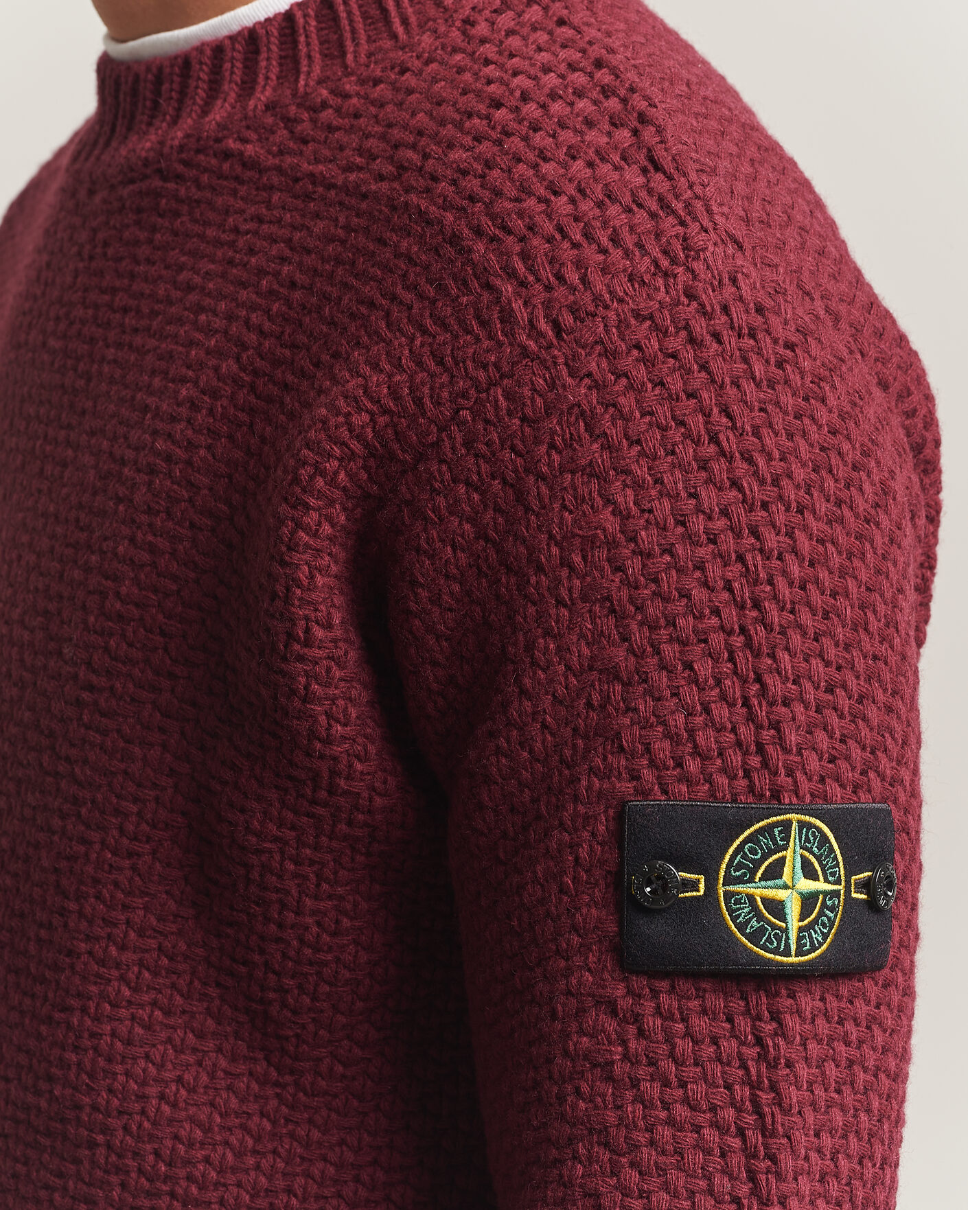 Herren | Pullover | Stone Island | Basket Stitch Lambswool Crew Neck Amaranth