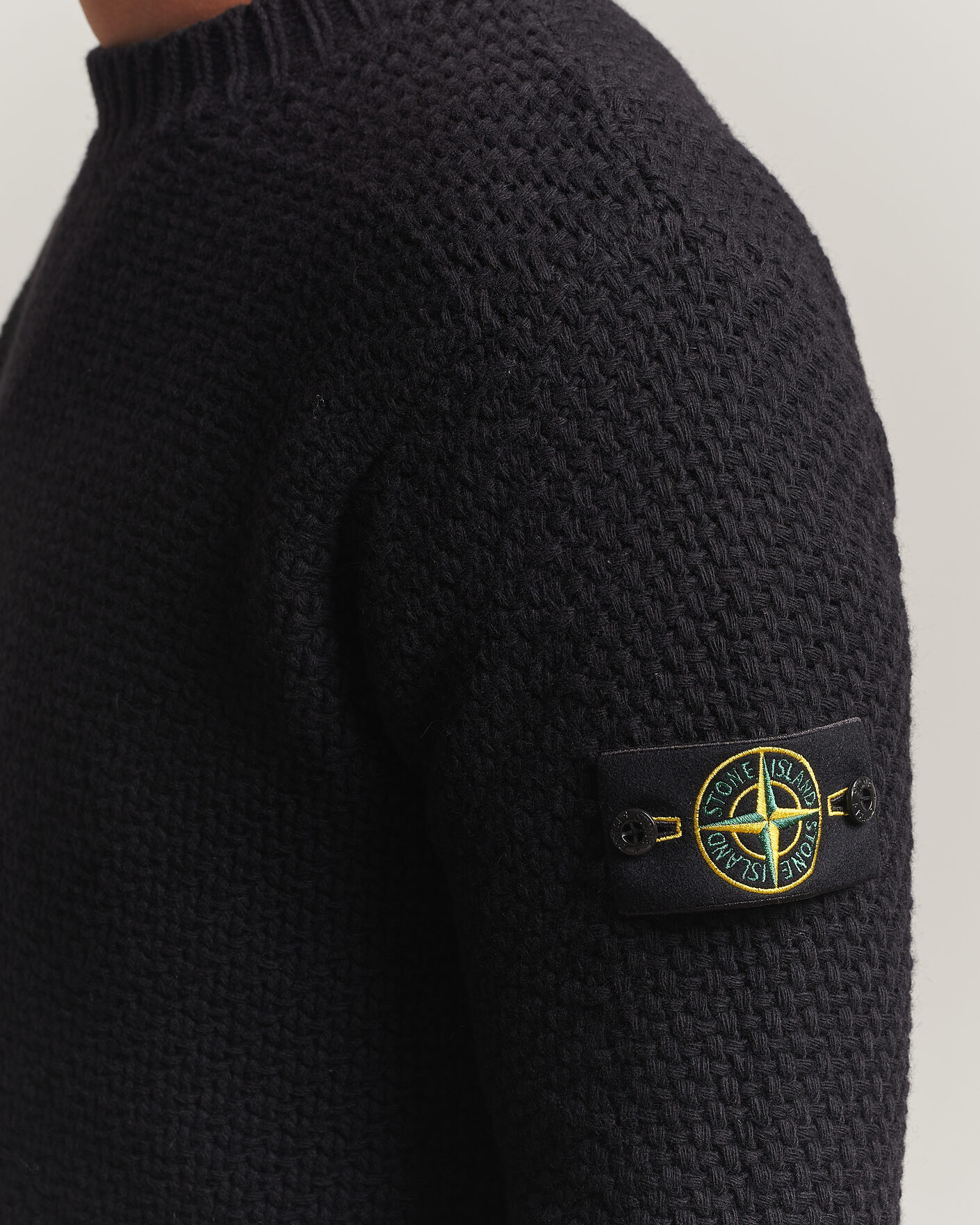 Herren | Pullover | Stone Island | Basket Stitch Lambswool Crew Neck Black